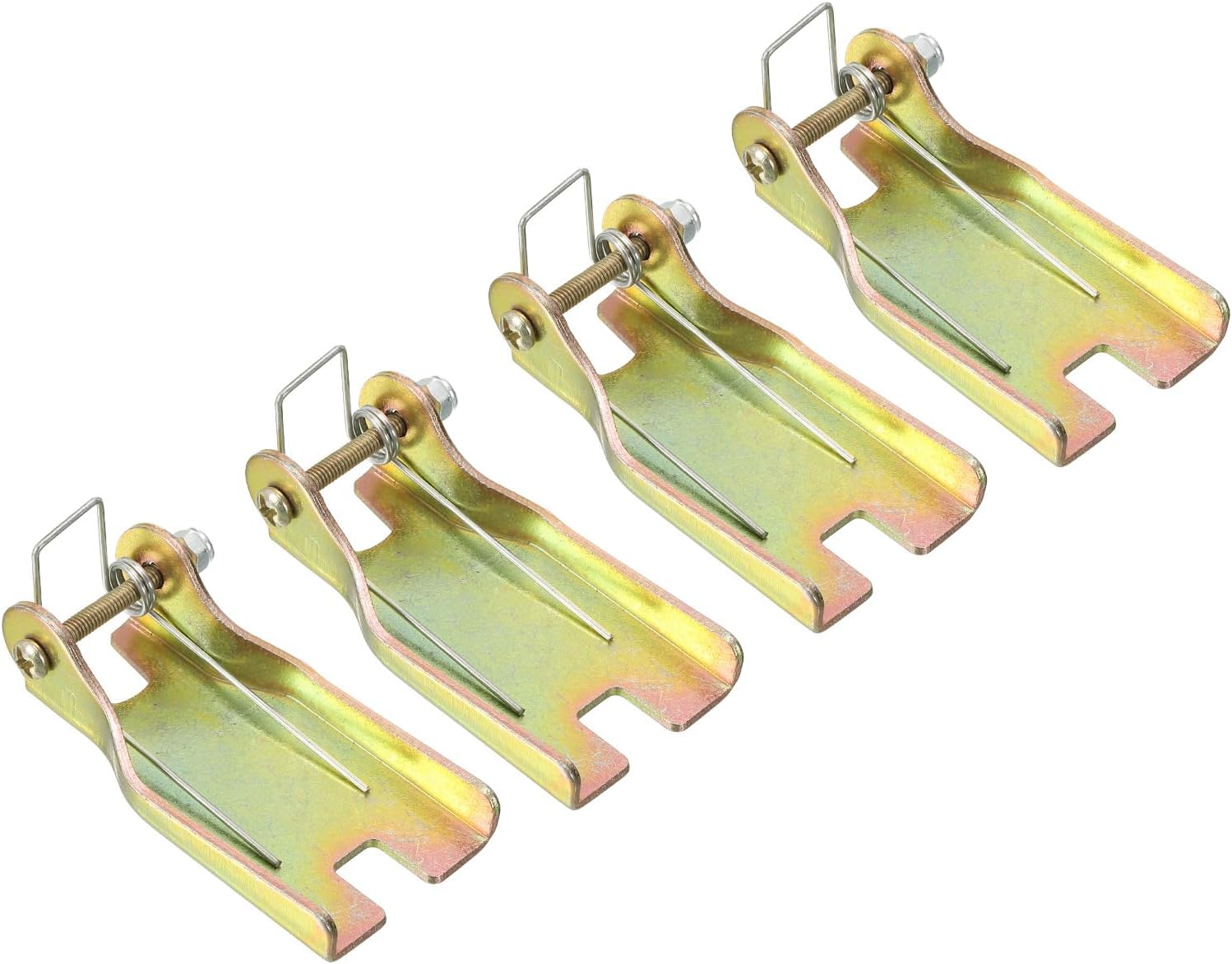 PATIKIL 3 Inch 76mm Hook Safety Latch Kit, 4 Pack Metal Towing Hitch Replacement for Clevis Hook Trailer, Golden Tone
