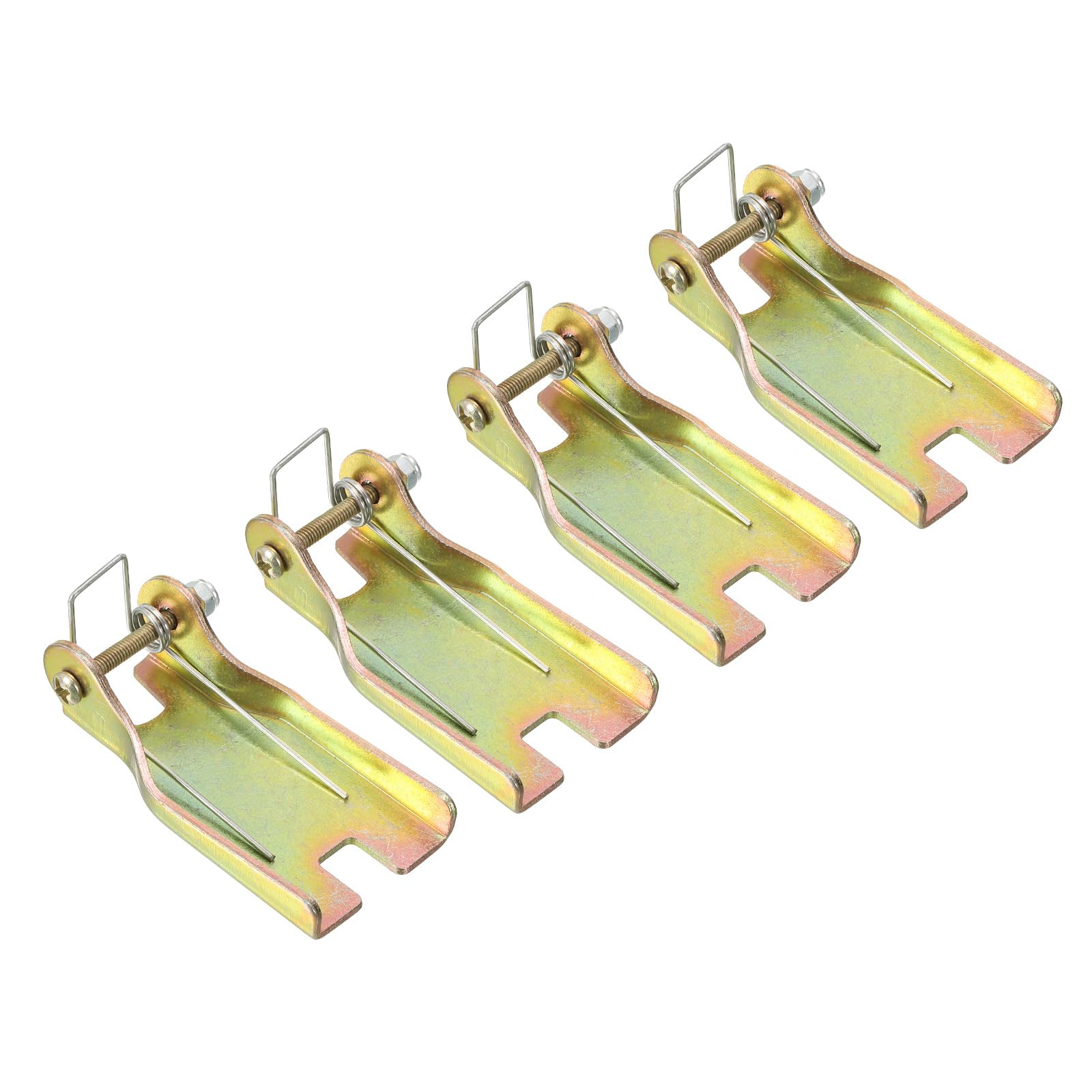 PATIKIL 3 Inch 76mm Hook Safety Latch Kit, 4 Pack Metal Towing Hitch Replacement for Clevis Hook Trailer, Golden Tone