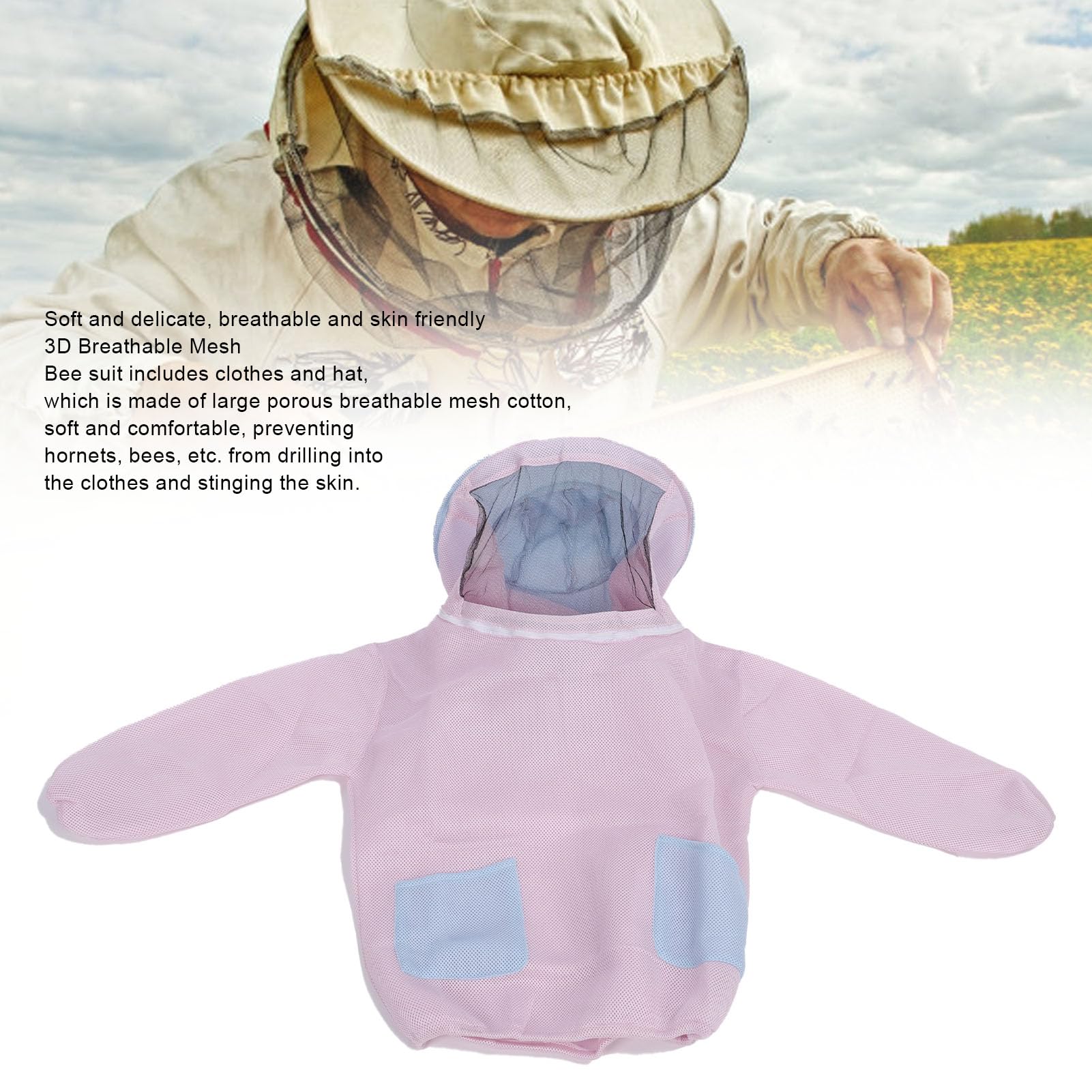 Aramox Imkerjacke, Atmungsaktive Mesh-Baumwolle, Verhindert Stiche mit Schleier, Bequemes Design für Damen