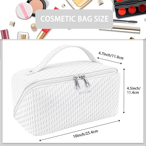 Miniatura 5 de Bolsa de maquillaje de viaje de gran capacidad para mujeres, bolsa de cosméticos portátil, bolsa de cosméticos impermeable de piel sintética