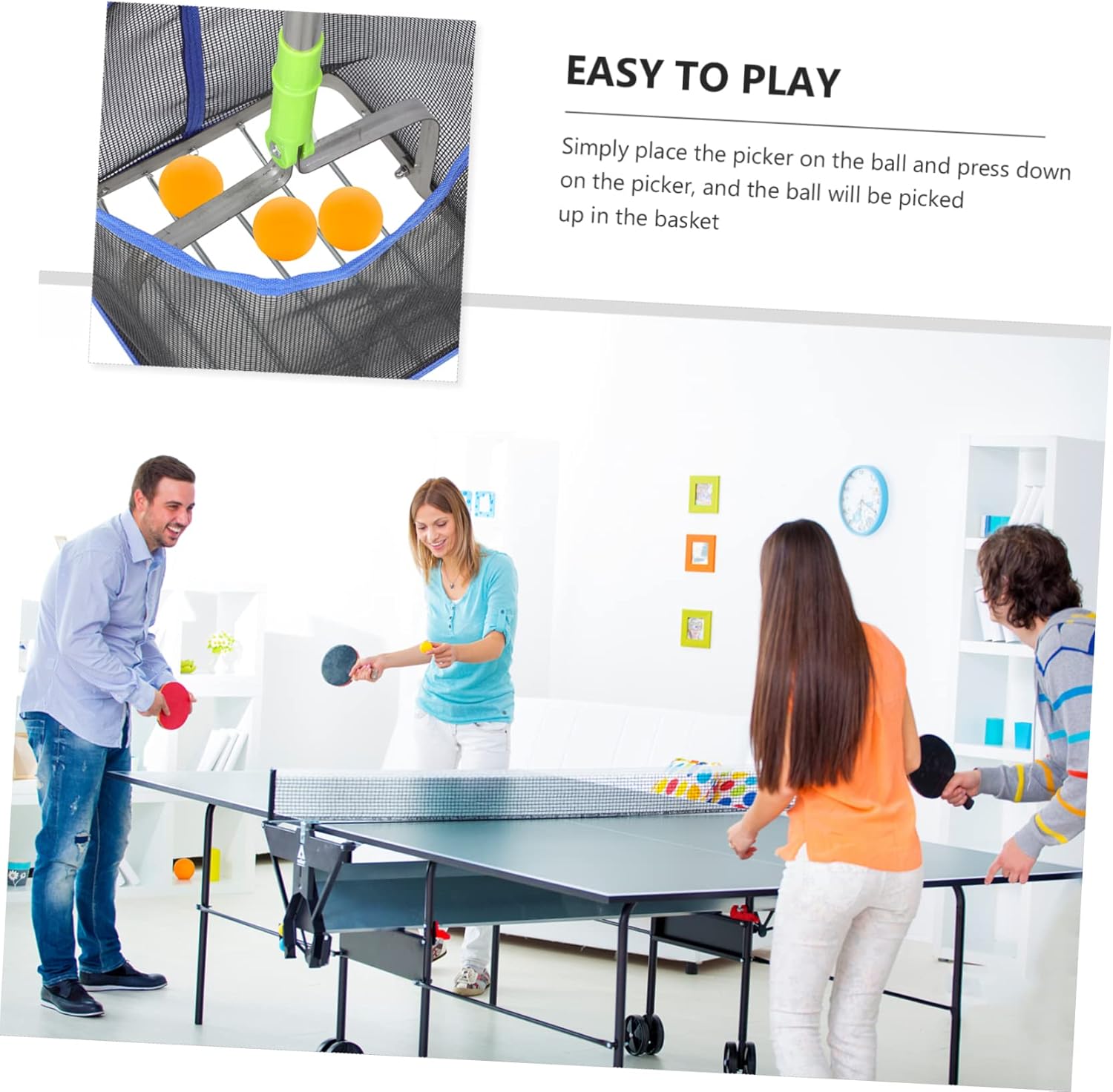 Telescopic Table Tennis Ball Picker Portable and Ball Collector for Easy Retrieval Any Location Durable Construction for Use Sports Accessory