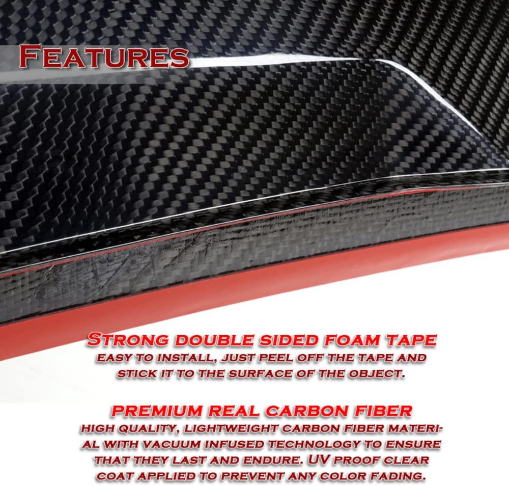 Q1-TECH, Rear Window Roof Spoiler Compatible with BMW E46 3-Series 325xi 320i 325i 330i 330xi 328i 323i 4DR (95-05), Carbon Fiber, Rear Window Roof Visor Spoiler Wing