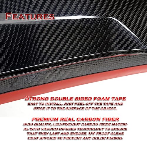 Miniatura 3 de Q1-Tech, alerón de maletero de fibra de carbono, compatible con Mazda 3 Sedan 2014-2018, alerón de borde trasero del maletero, 2015 2016 2017,