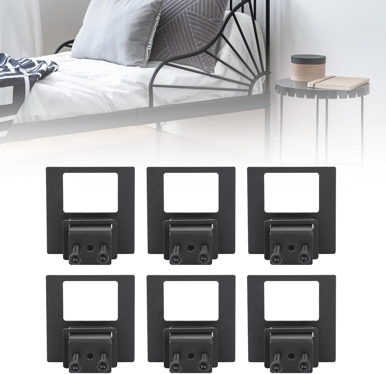 Pssopp Anti Slip Mattress Gasket, Sturdy and Robust Steel Material Easy to Install and Adjustable Mattress Holder for Home and Dorm Use(Black)