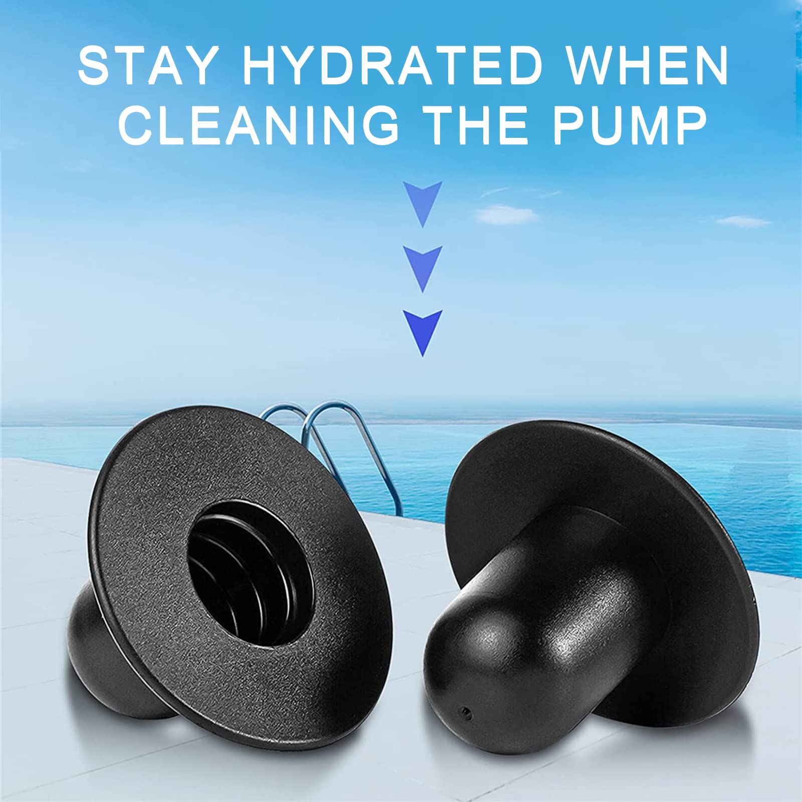 2 Pezzi Tappi di Ricambio per Piscina Intex, Tappo a Muro per Piscina Fuori Terra Tappo per Foro Filtro Pompa Filtro Compatibile con Intex 28270 28271 28272 28273 26700 (Blu, Nero