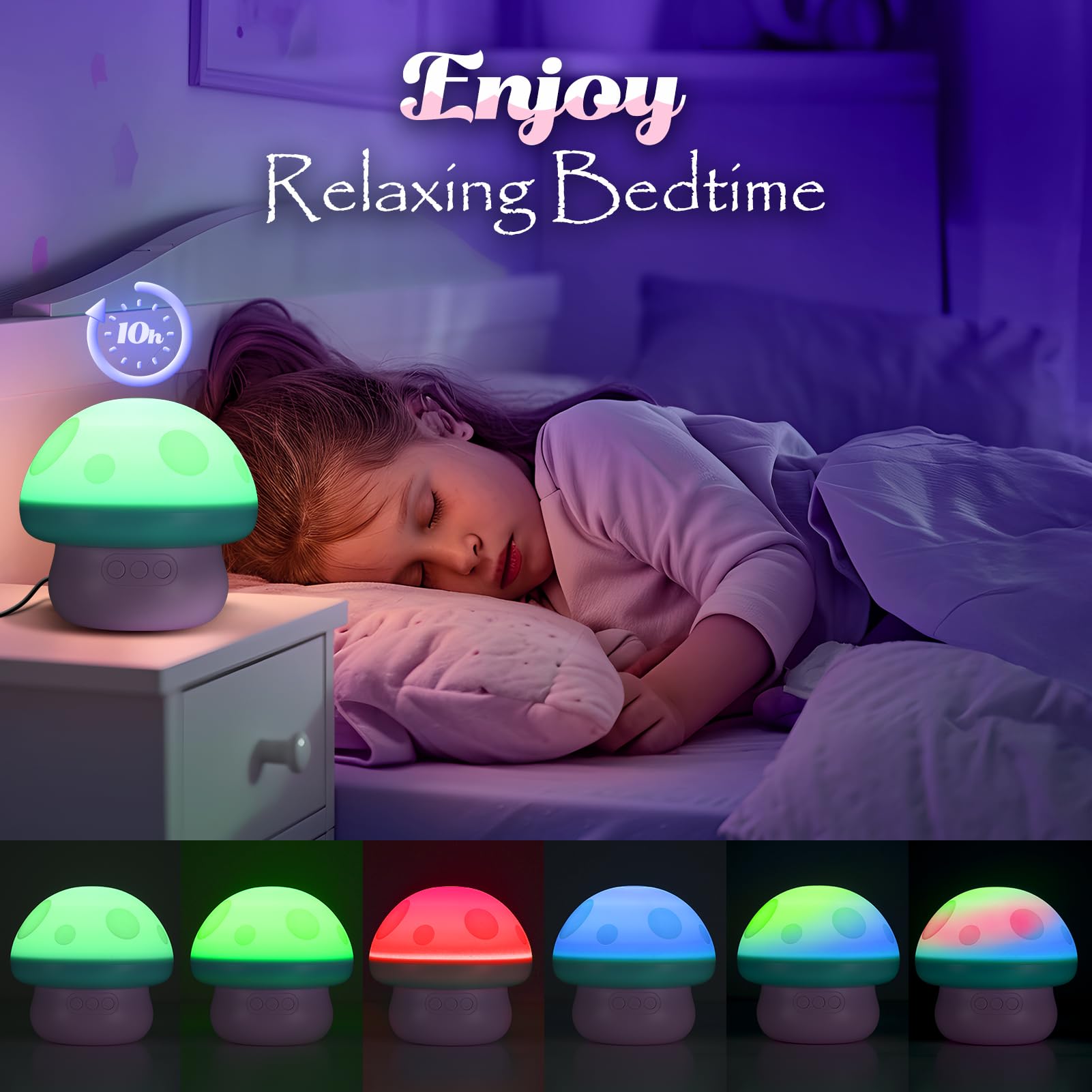 Unicorno Bambina Regalo 2 3 4 5 6 Anni, Fungo Luce Notturna Bambini Proiettore Stelle Unicorni Regalo per Bambino 3 4 5 Anni Lampada Notturna per Bambini Giocattoli Bambini 3-9 Anni Regali Compleanno