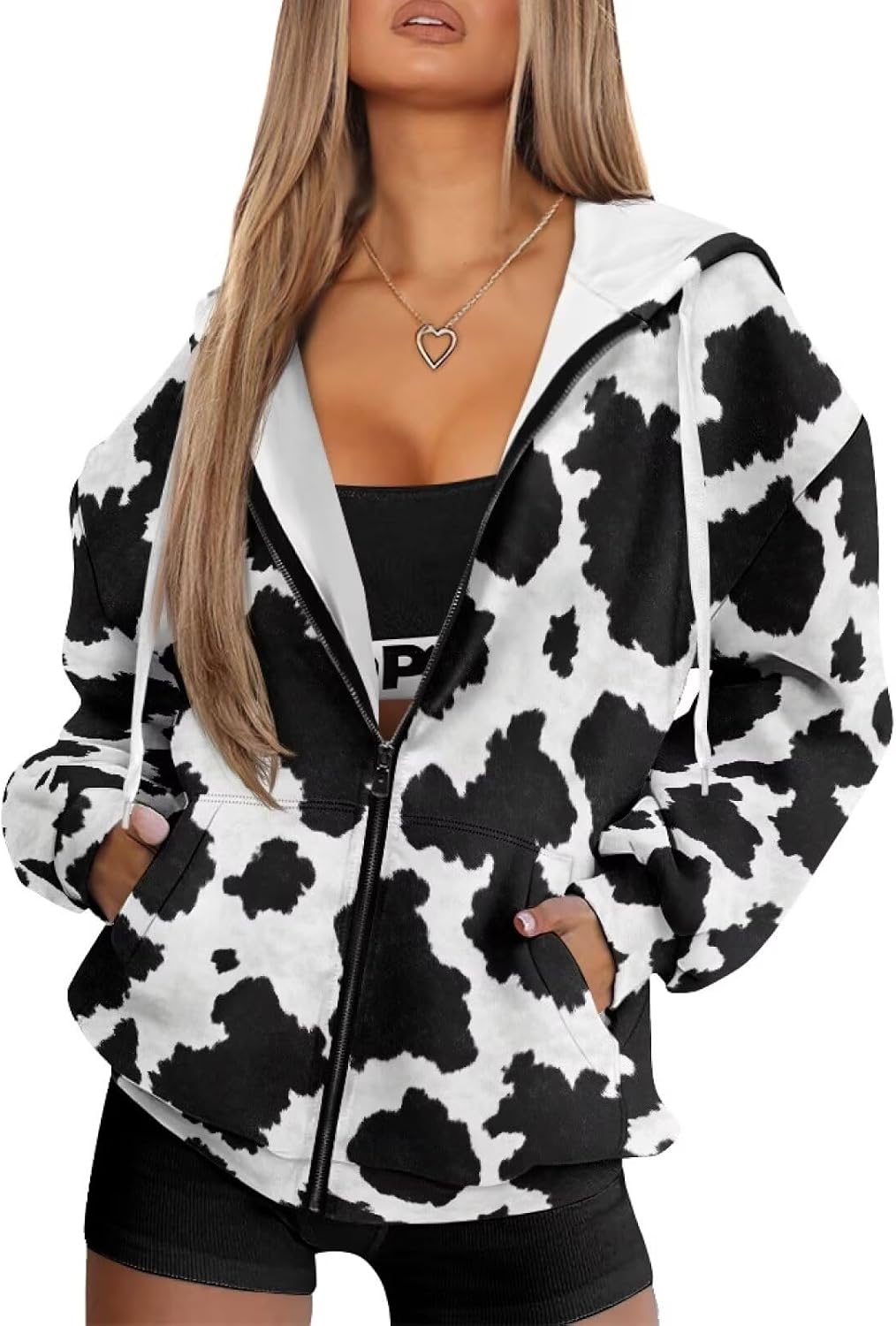 Hoodies for Women Full Zip Up Hoodie Long Sleeve Jackets Zip Up Sweatshirts Outfits Outwear with Pockets