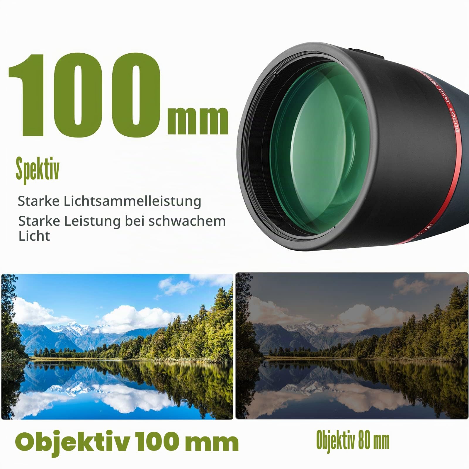 Svbony SV406 Spektiv 25-75x100, Doppelfokus FMC Porro Beschichtungsprisma, Wasserdichtes Abgewinkeltes HD-Spektiv für Astronomie Mond Vogelbeobachtung Tierwelt