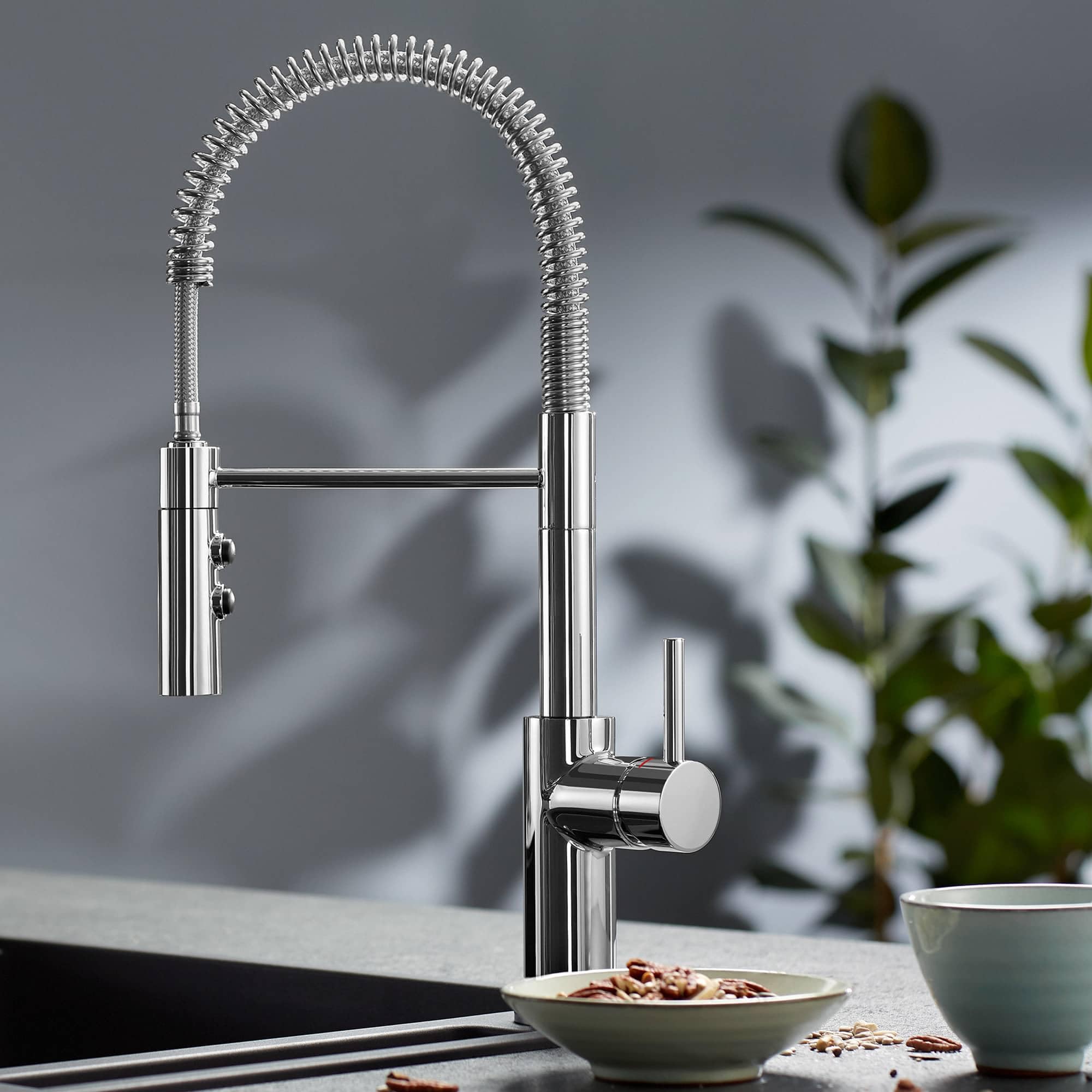 Blanco 401918 CATRIS Semi-Pro Kitchen Faucet, PVD Stainless, 1.5