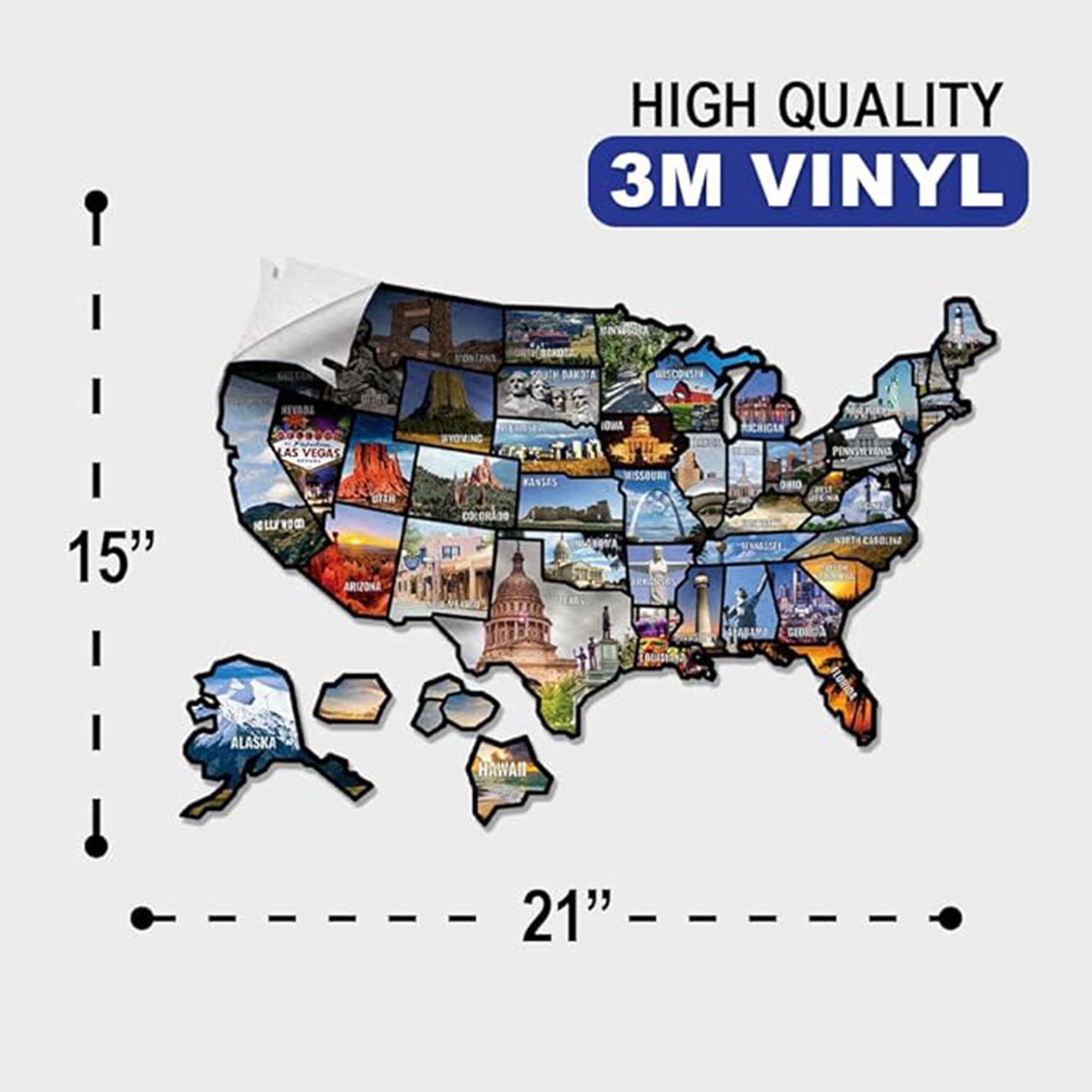 Us Map Sticker Rv Snapklik.com : RV State Sticker Travel Map - New NO Fade Ink - RV ...