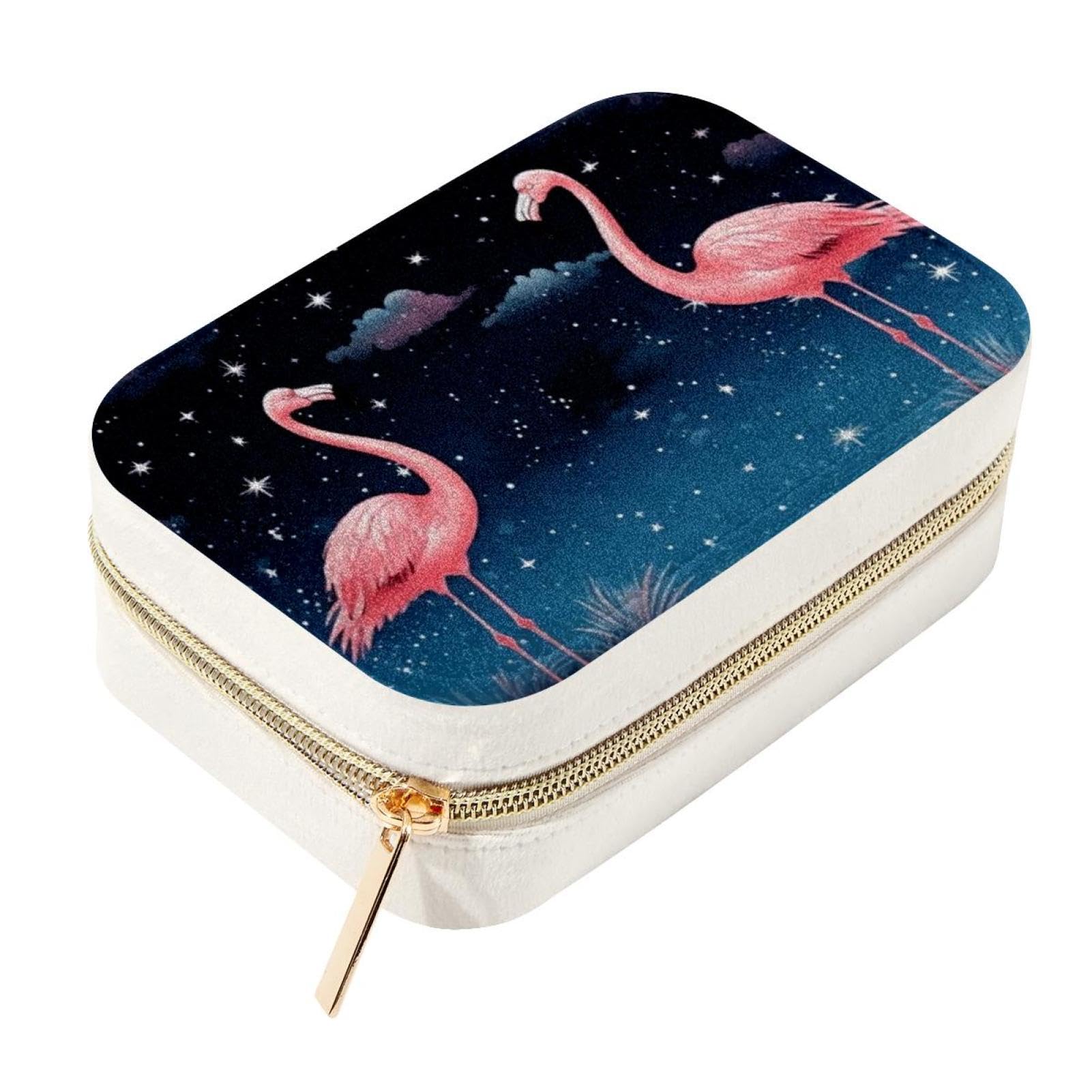 Boîte à bijoux de voyage en velours zippée avec rangement pour bagues et colliers
