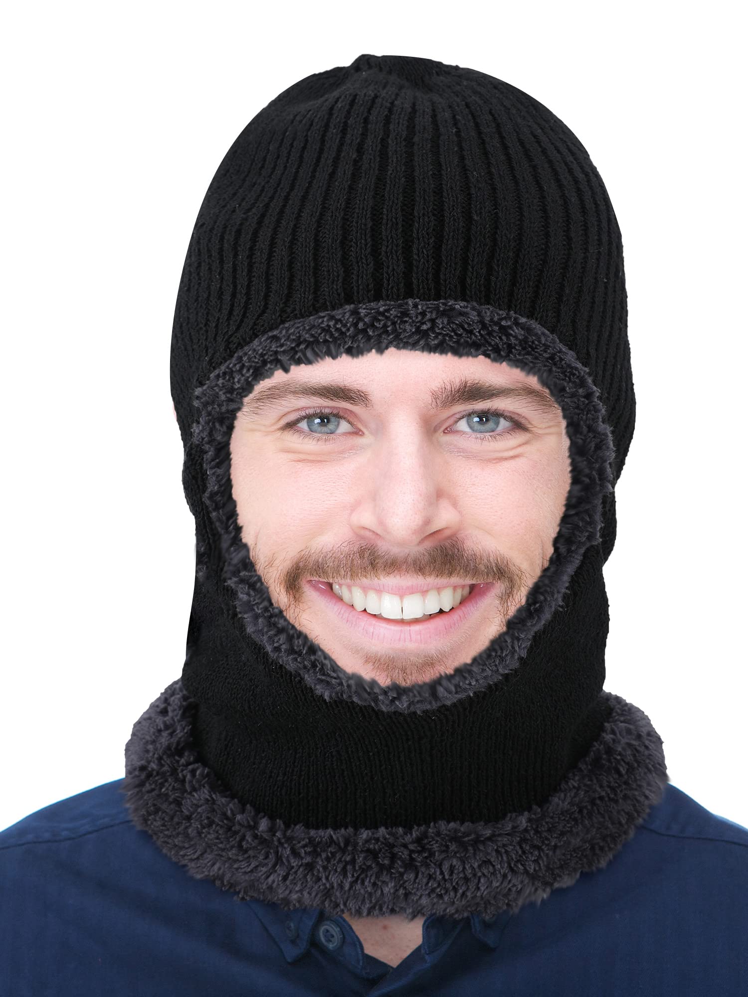 Winter Balaclava Face Mask Fleece Ski Mask for Men Women Knitted Full Face Cover Cold Weather Outdoors Sports