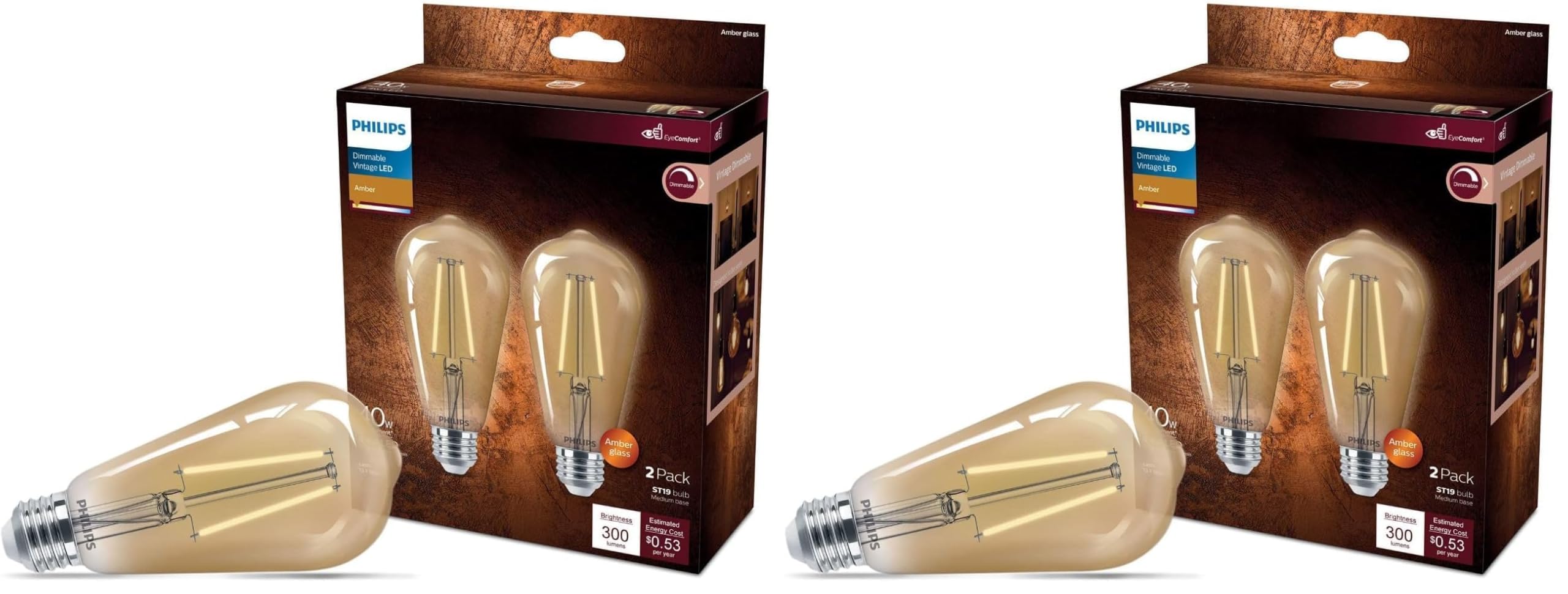 Amazon.com: PHILIPS LED Vintage Flicker-Free Amber Straight ST19