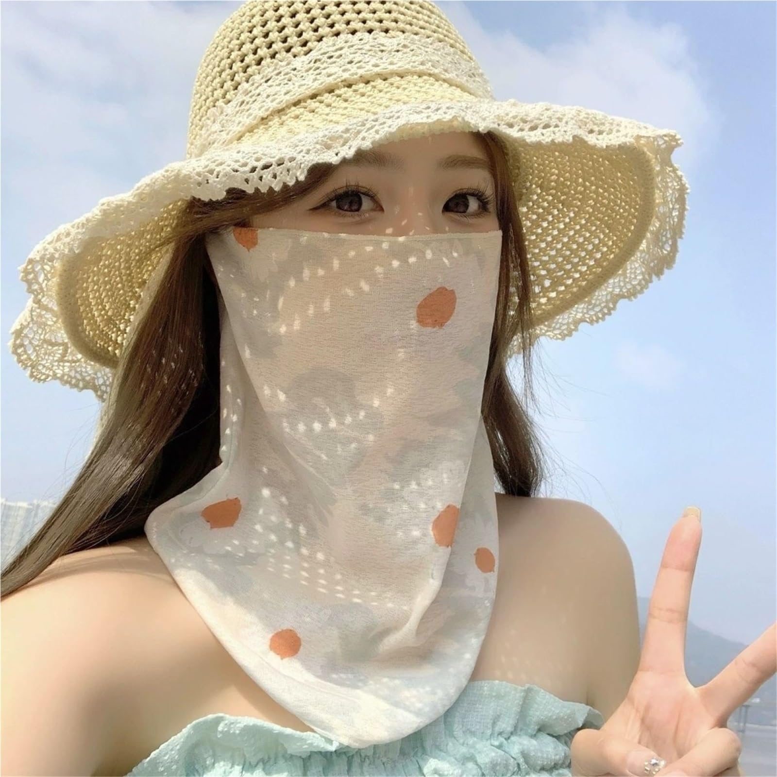 Máscara de protección solar cara completa verano 2 piezas Para Excursiones | For mujeres conducción y ciclismo bufanda mascarilla protector de cuello cubierta de cuello