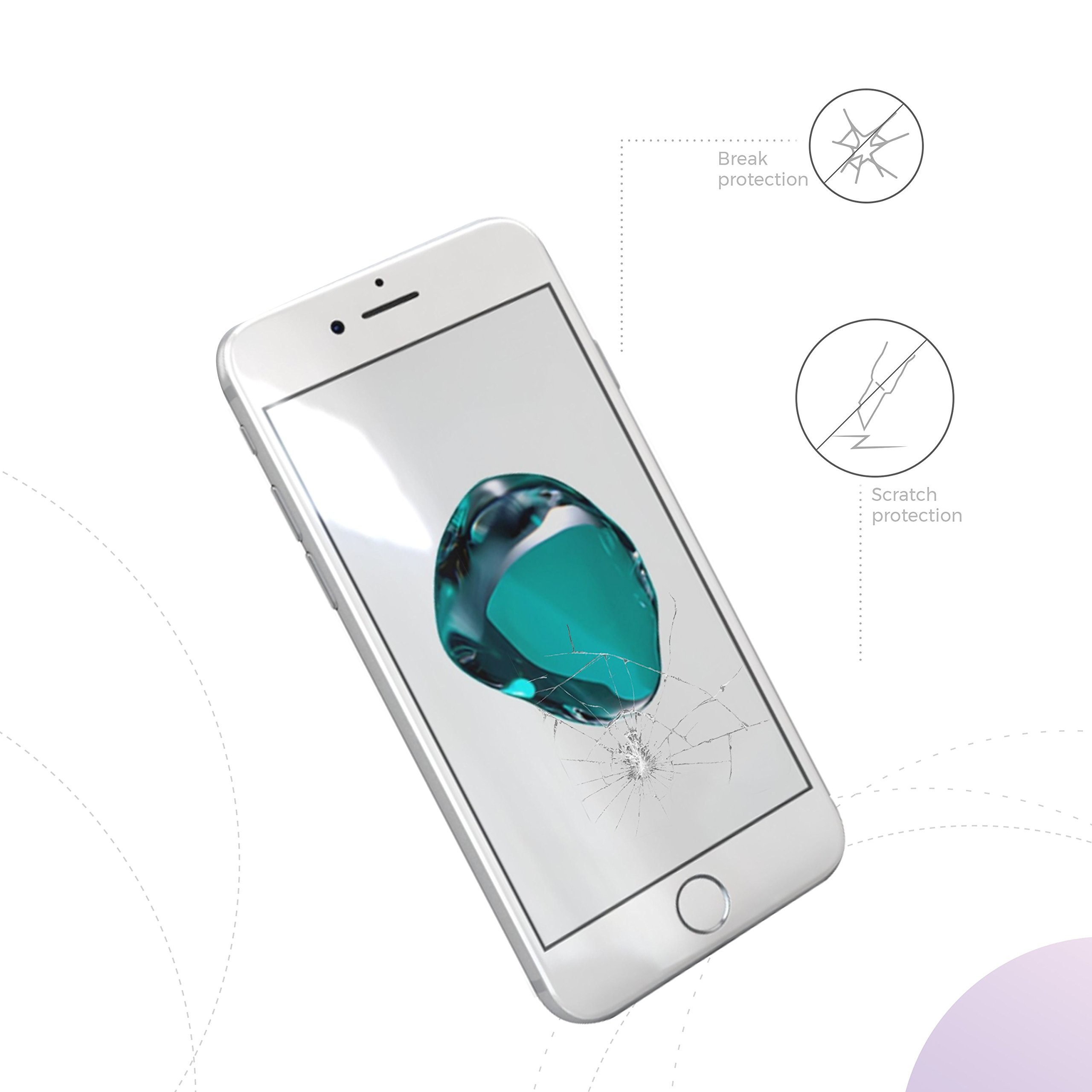 simplecase Tempered Glass Compatible with Apple iPhone 7, Full Screen Premium Screen Protector, 100% Coverage - Image 2