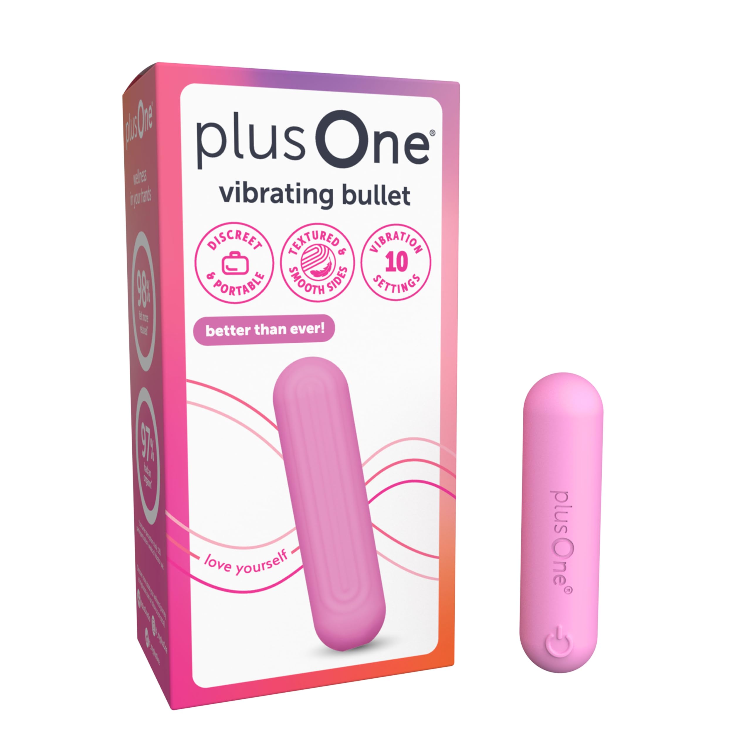 plusOne Bullet Vibrator for Women - Silicone Mini Vibrator, Light Pink