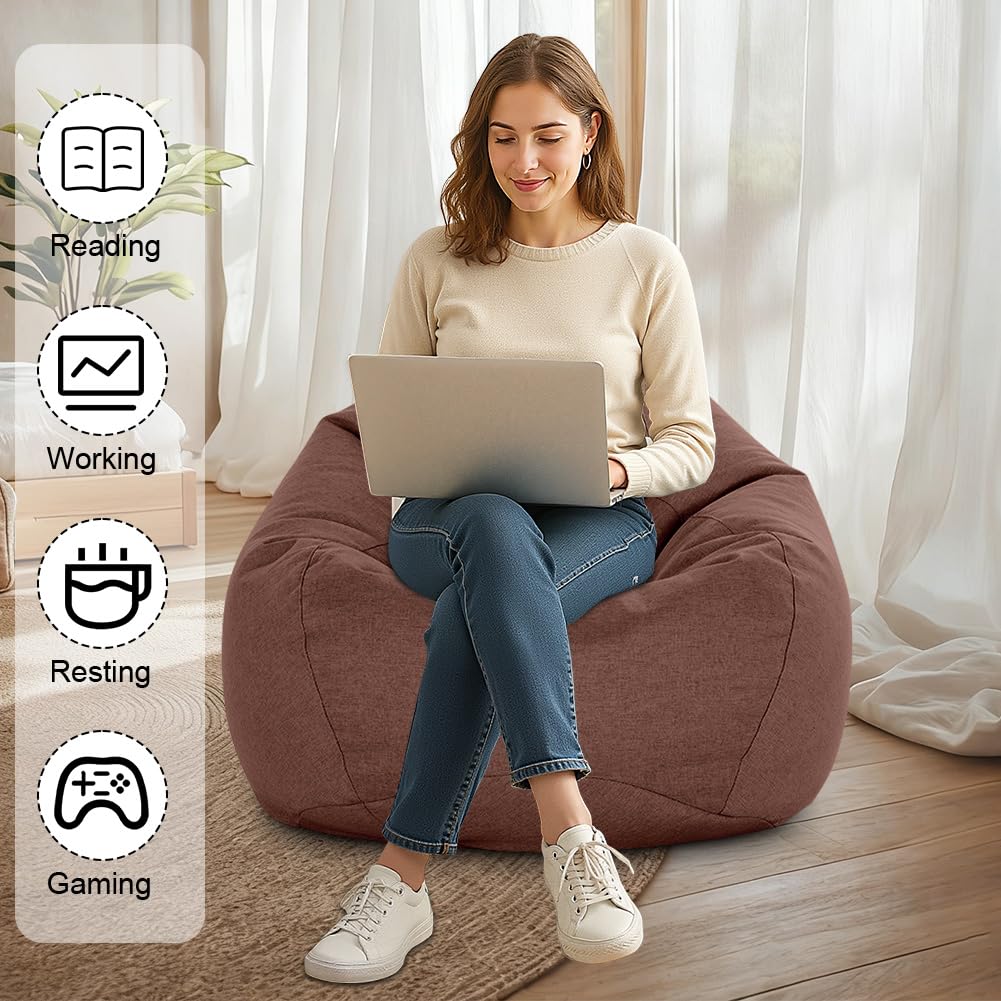 LOMUG Pouf XL, a forma di goccia, solo rivestimento (senza imbottitura), per bambini adulti, grande da gioco, per soggiorno, camera dei bambini, divano, decorazione per interni ed esterni, 100 x 120