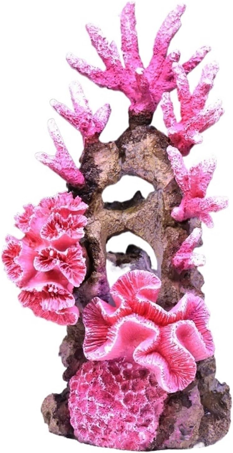 Fangool Funny Simulated Coral Aquarium Fish Tank Decorations Fish Hideout Cave Ornaments Aquarium Decor(13x8.3x13.8IN)