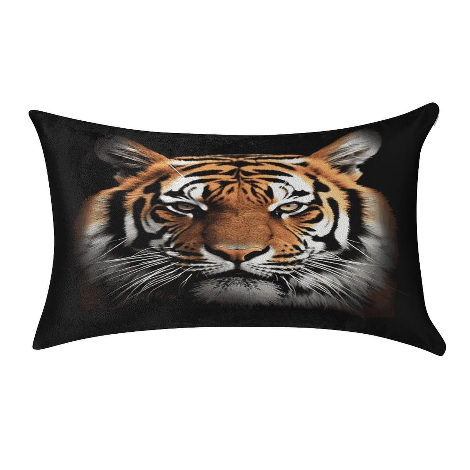 LDGSUPH Tiger Face Velvet Throw Pillow Covers Cozy Pillow Shams Pillowcases Detachable Pillow Cases Soft Cushion Cover with Zipper for Sofa Car Bed Pillow Protectors 12 "×20 "