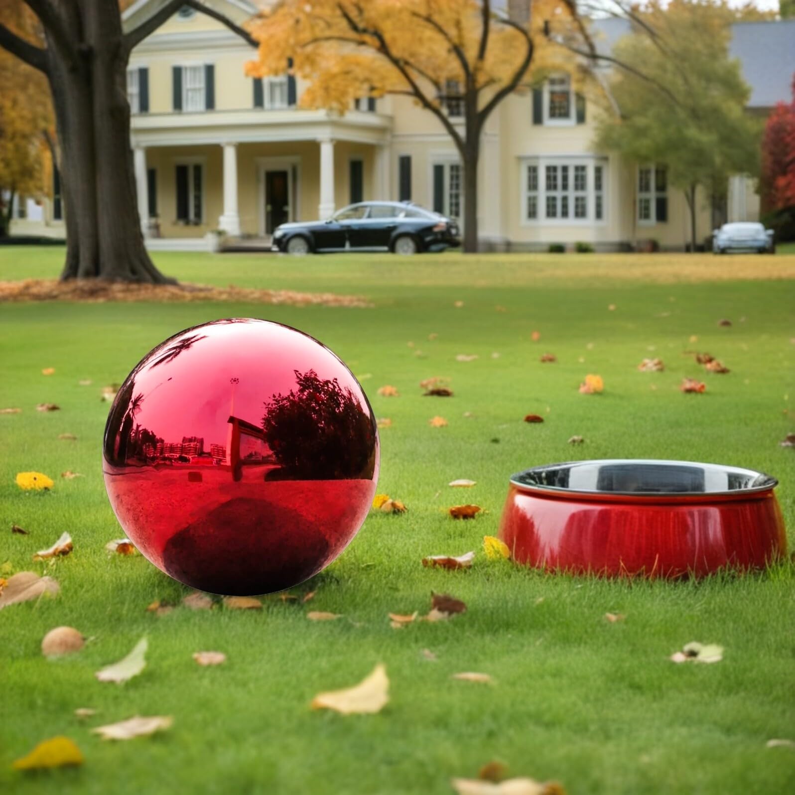 Didiseaon Sfera Riflettente da Giardino in Acciaio Inossidabile Globo Decorativo Lucido per Esterni Palla Cava Resistente alla Corrosione per Laghetti e Ambienti Esterni