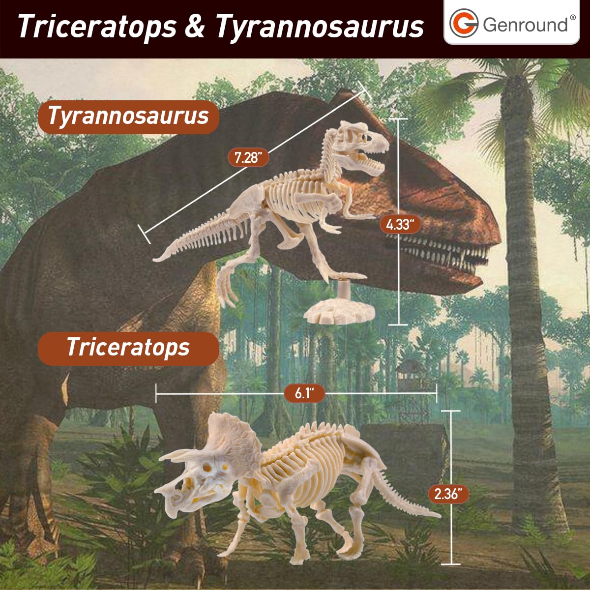 HTN - Dinosaur Fossil Dig Kit Per Bambini Scavi Educational Gift Stem Toys For Boys Girls 8226607033834