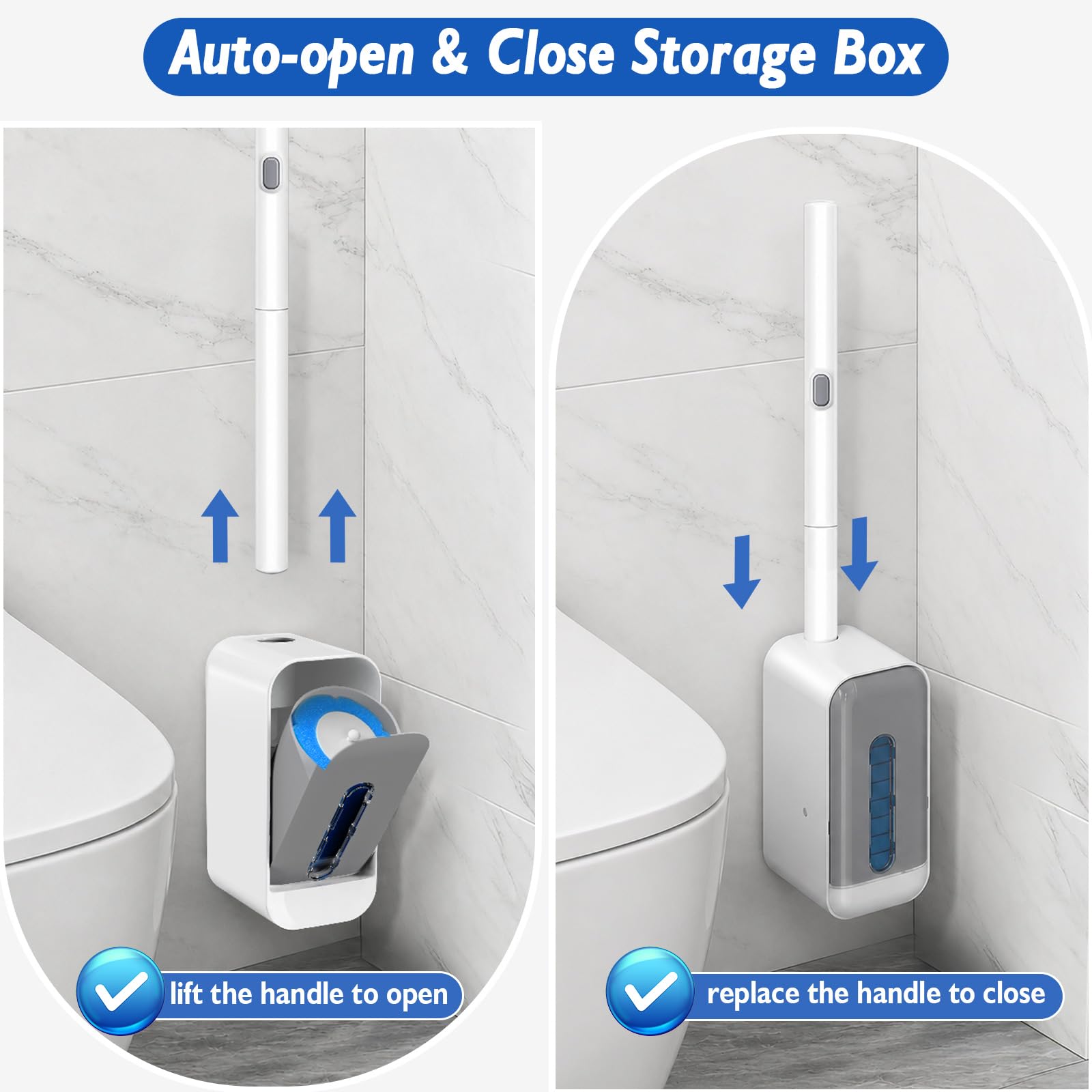Disposable Toilet Brush-48 Refills-Touch-Free Toilet Cleaner Wand