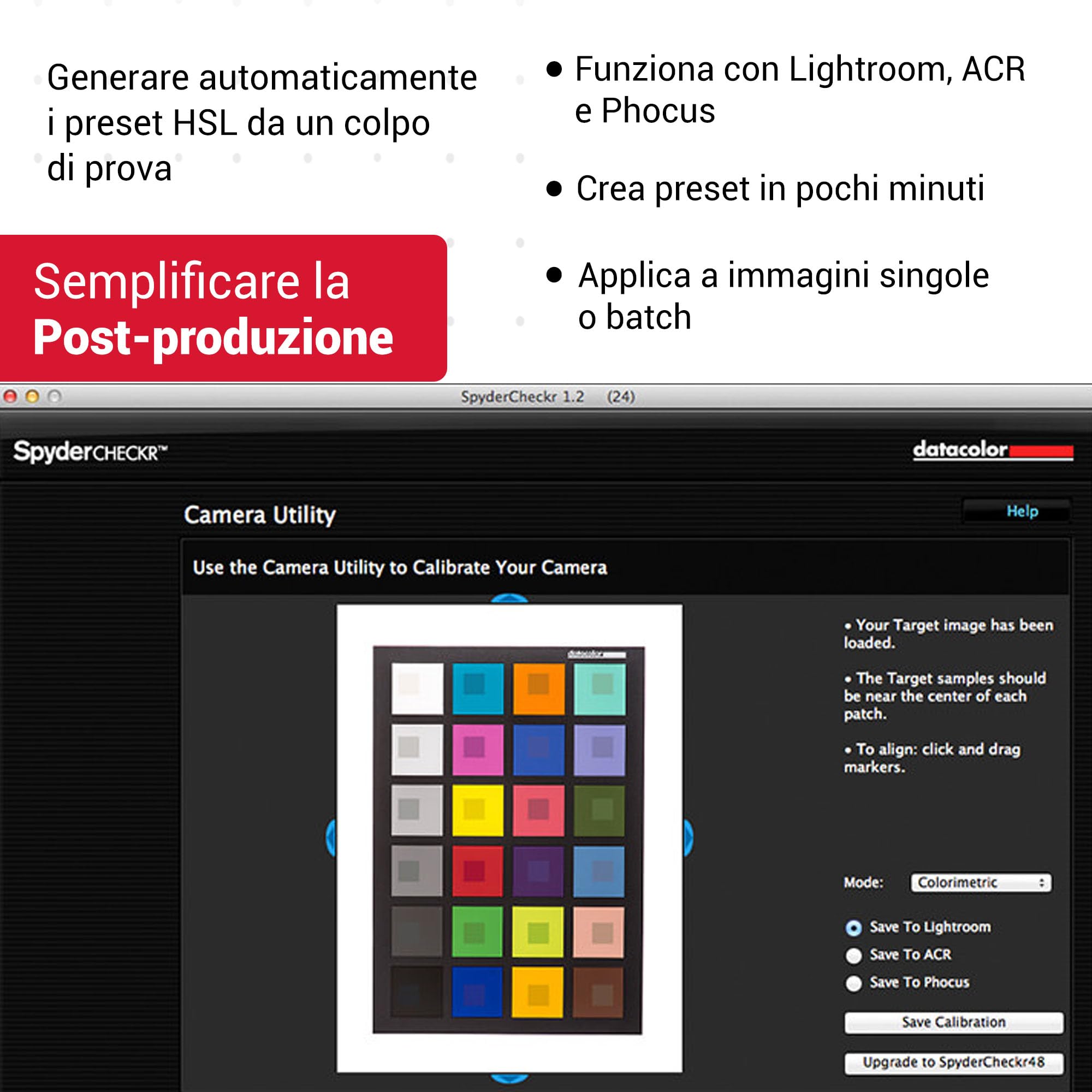 Datacolor SpyderCheckr 24 - Guida per controllo dei colori e calibrazione dei bianchi, per macchina fotografica