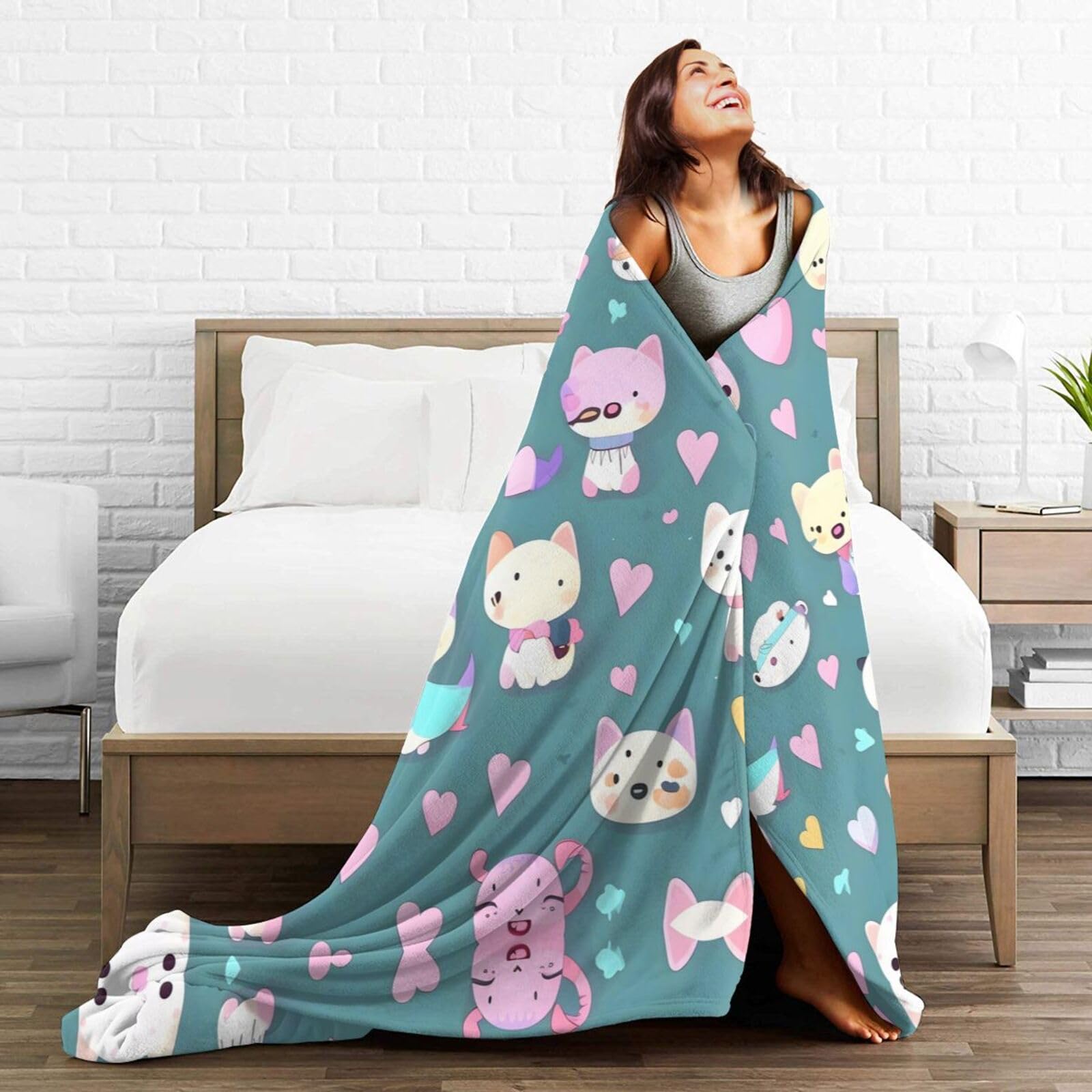 Coperta Morbida Con Volpe In Flanella 101x127 Cm – Regalo Per Bambini E Viaggi
