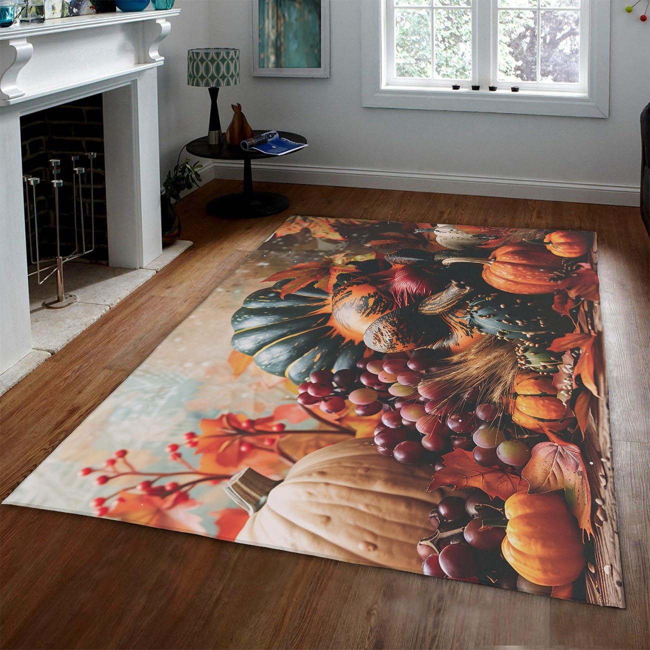 Tapis d'automne 160x230 cm lavable et pliable pour salon cosy