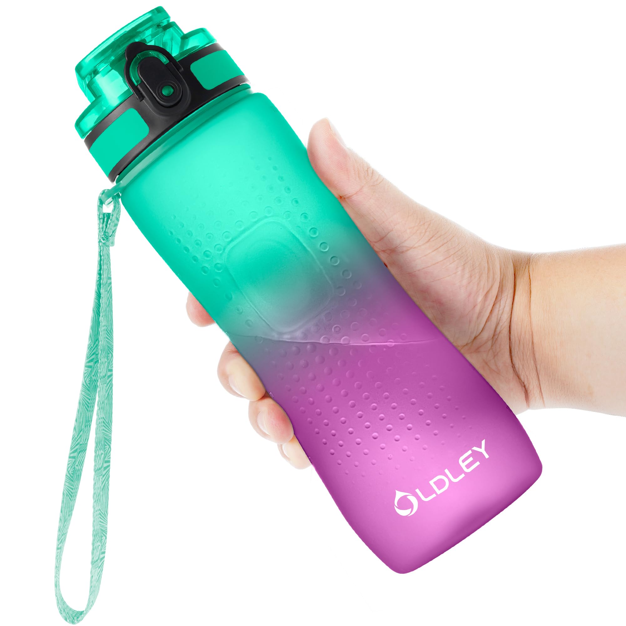 OLDLEY 25 oz Water Bottle, Motivational Water Bottle with Time Marker, Sports Water Bottle With Strap, Leakproof & BPA Free Large Water Bottles for