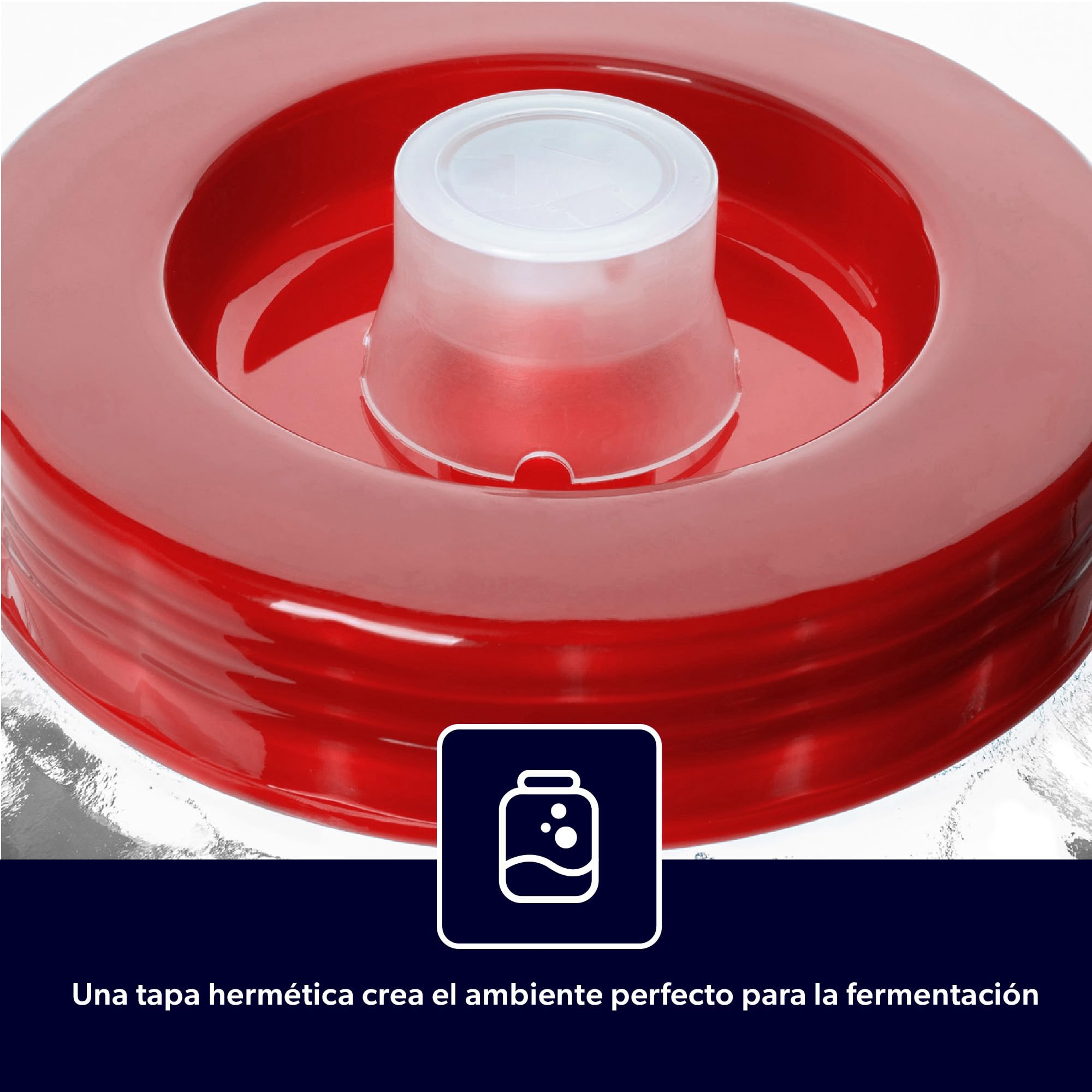 KADAX globo de fermentación de 26 l, cristal con tapa de plástico, vino, vidrio universal, cristal de pepino, tarro de almacenamiento, recipiente