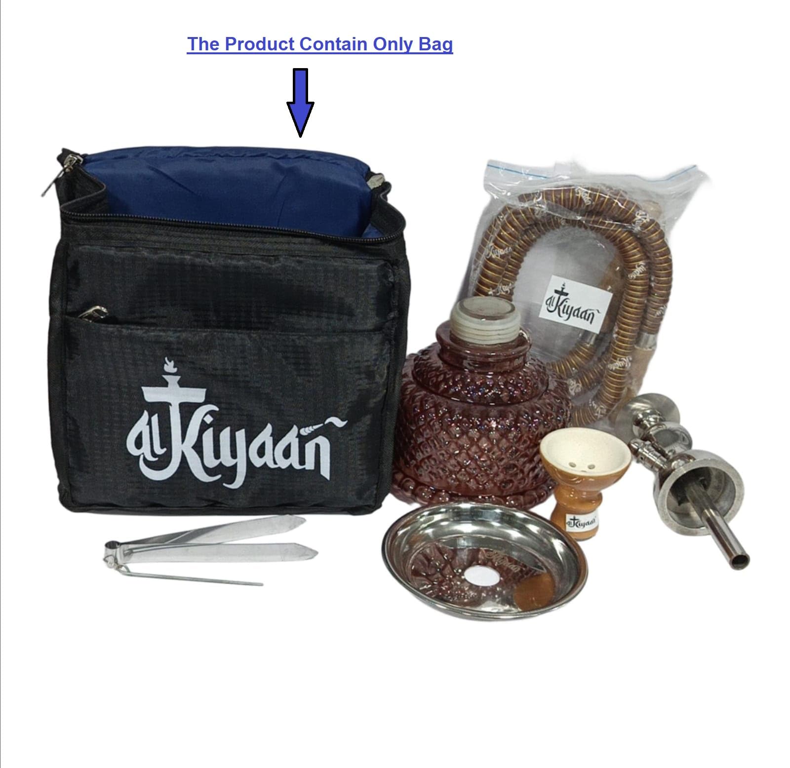 Al Kiyaan Premium Hookah Carry Bag Padded Storage Case for Complete Hookah Set With Durable Zippered Travel Bag (BLACK) 3