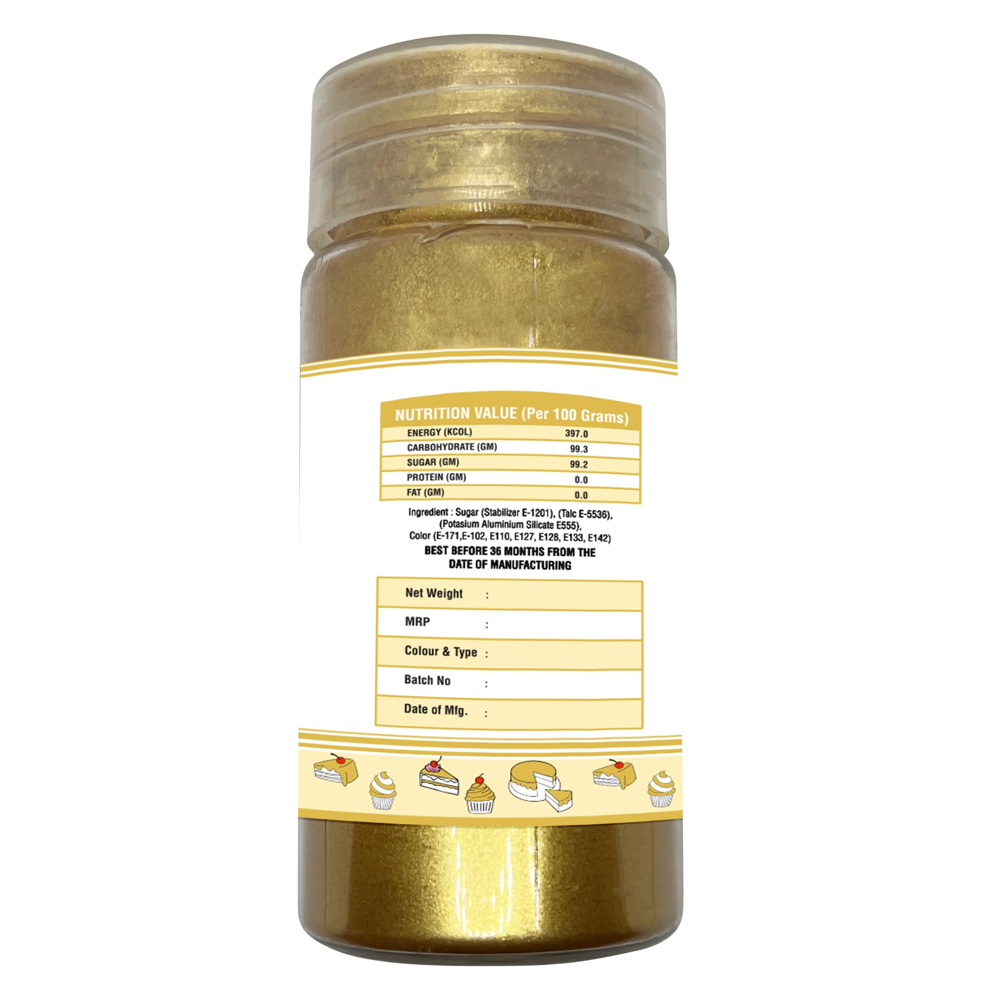 Honey Sweets Edible Wine Gold Luster Dust for Painting on Cakes and Chocolates | Glittering Shiner Dust |Edible Luster Dust for Cake Decorating |(25 Grams, Wine Gold) - Image 2 thumbnail