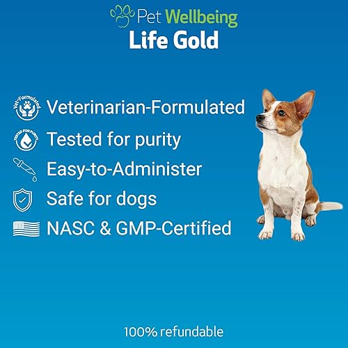 Miniatura 3 de Pet Wellbeing Life Gold for Dogs - Apoya la desintoxicación, la salud del sistema inmunológico, los antioxidantes, suplemento de hierbas formulado