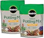 Miracle-Gro Indoor Potting Mix, Blended for a Variety of Houseplants, Feeds for up to 6 Months, 6 qt., 2-Pack