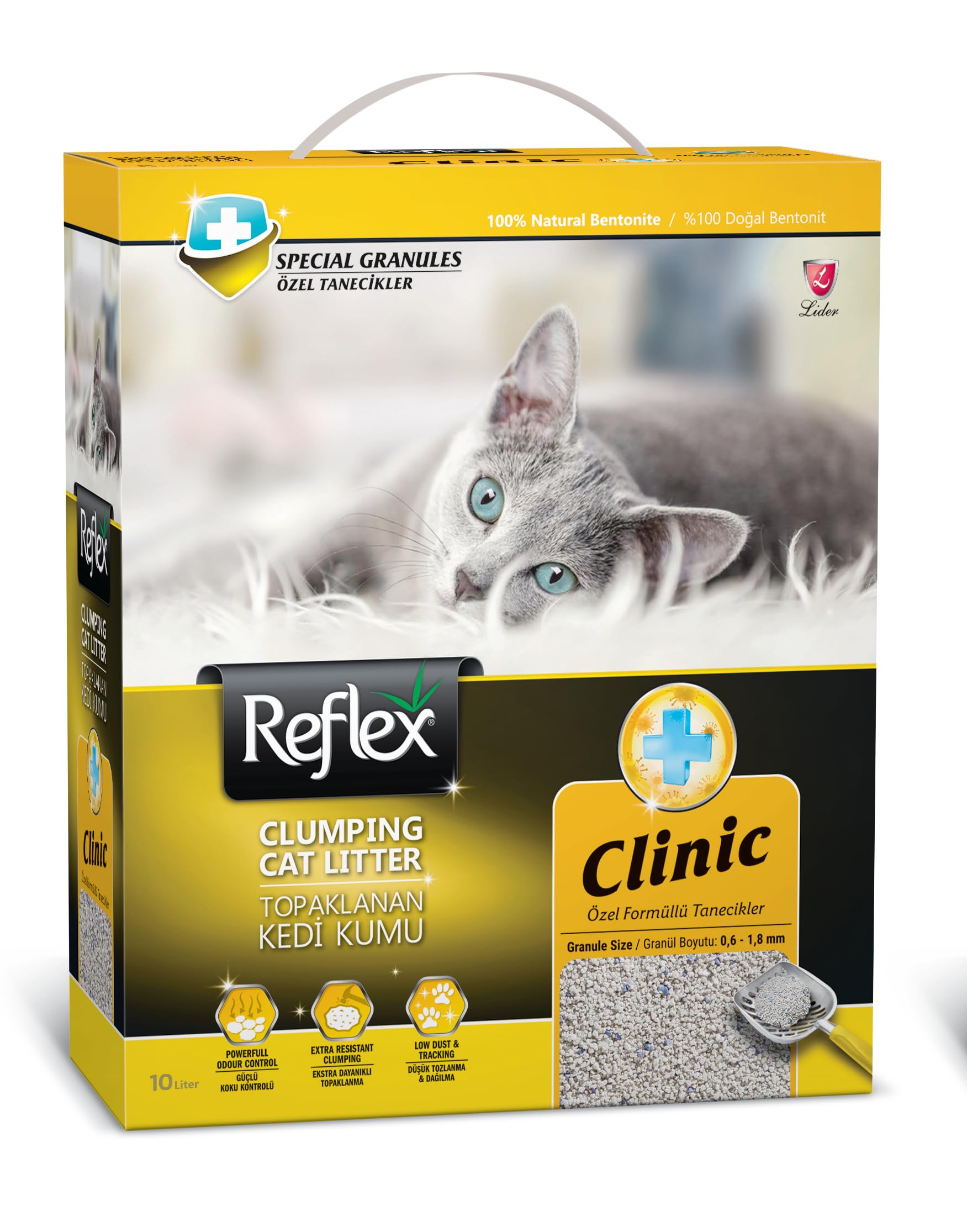 Reflex Klinik (Özel Formüllü Tanecikler) Topaklanan Kedi Kumu 10 Lt