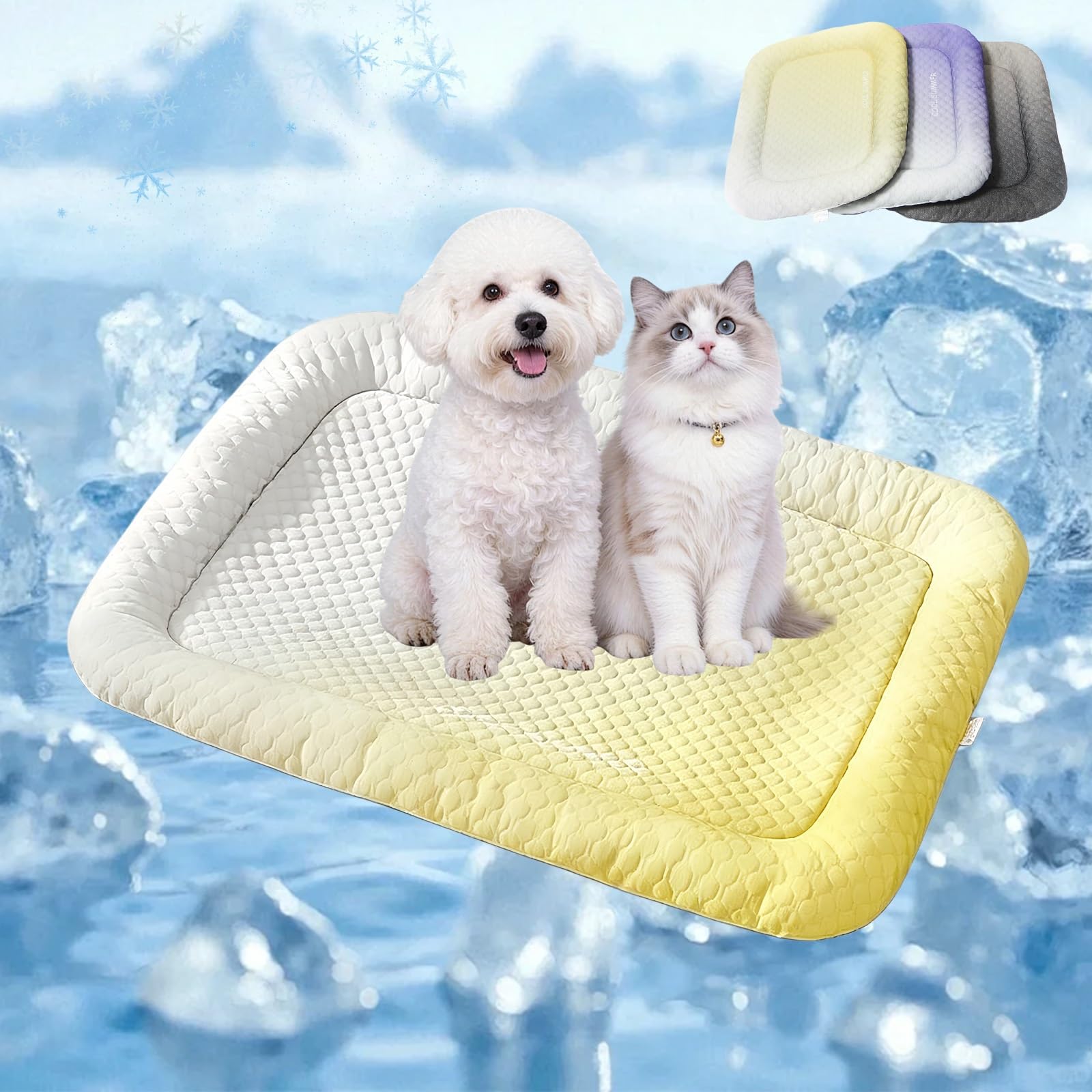 Tapis de refroidissement pour chien au salon ou en voyage 50 x 65cm