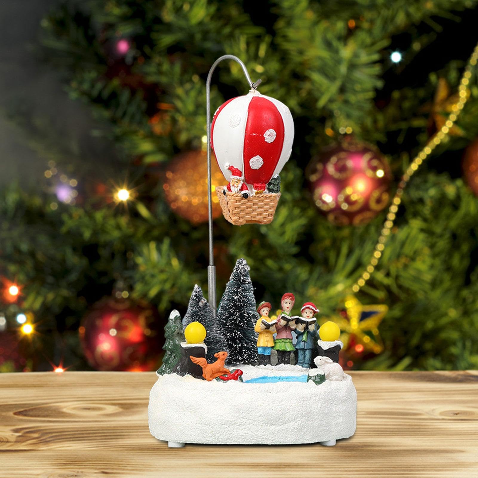 Casa de pueblo de Navidad - Decoración navideña luminosa clásica, escena de pueblo de vacaciones en miniatura | Pantalla de mesa LED, país de las maravillas de invierno con pilas, cómoda decoración
