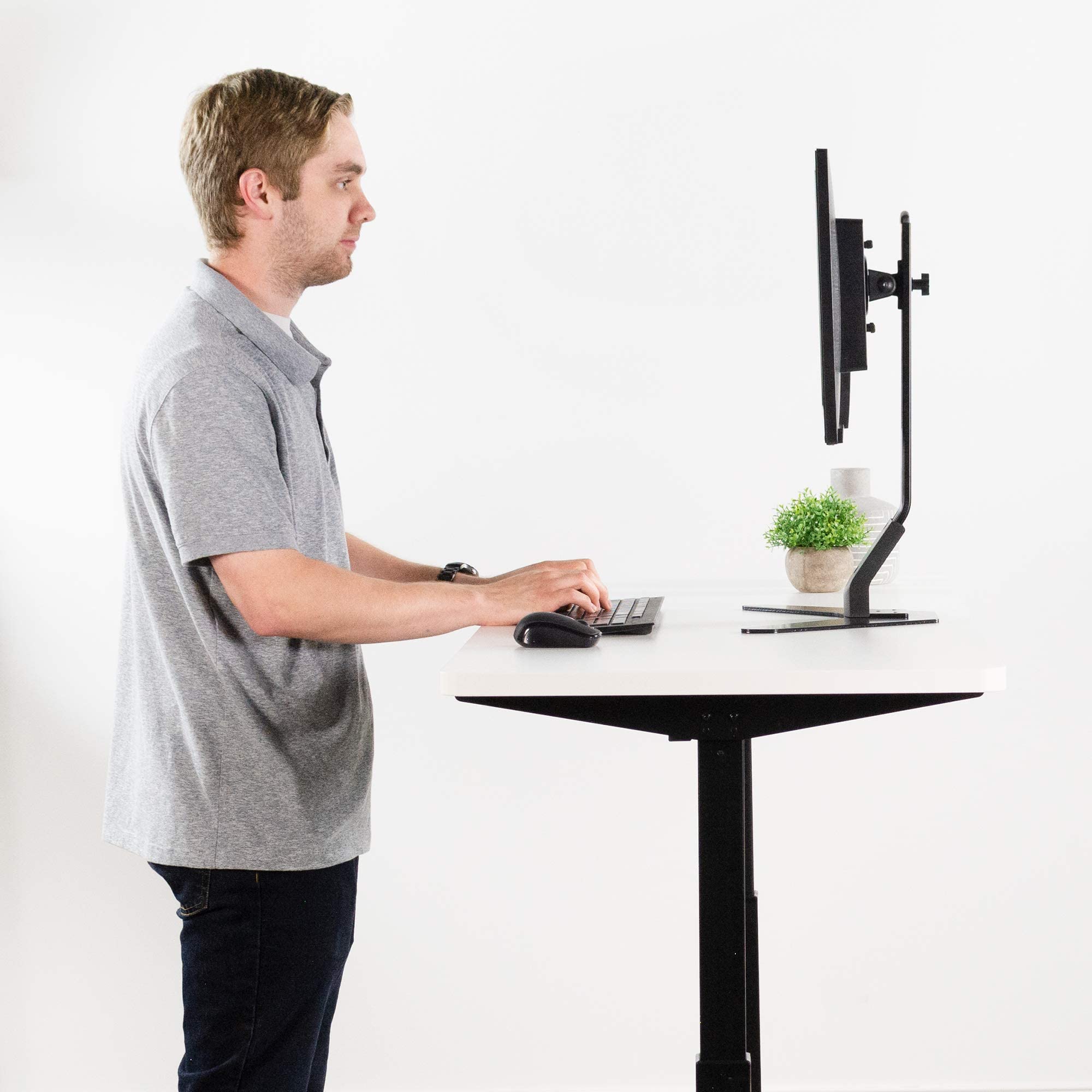 VIVO White 60 x 24 inch Universal Solid One-Piece Table Top for Standard and Sit to Stand Height Adjustable Home and Office Desk Frames, DESK-TOP60W