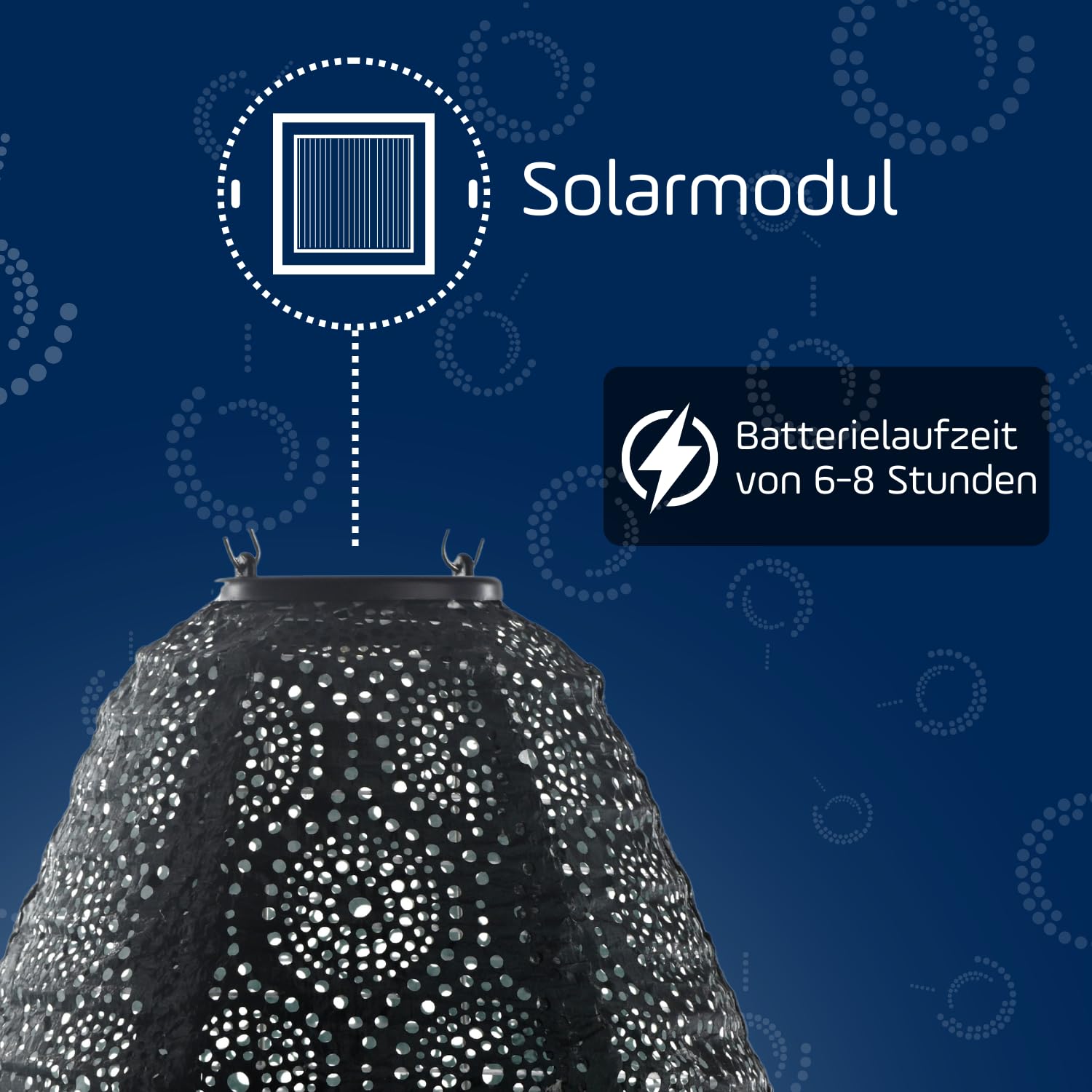 LUMIZ Solarlaterne - für Außen - Occult - Kann - Gartenbeleuchtung - Solarlampen - Gartendeko - 30cm - Grün