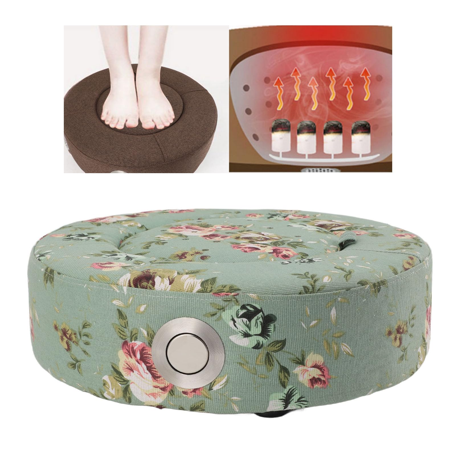 Cojín de Moxibustión para Meditación Yoga Relax Mat Giratorio Control de Temperatura Redondo Cálido