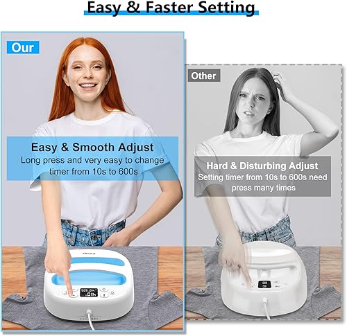 Miniatura 8 de Calogy Máquina de prensa de calor para camisetas de 10 x 10 pulgadas, prensa de calor portátil rápida hasta 410 F (210 C), control preciso de