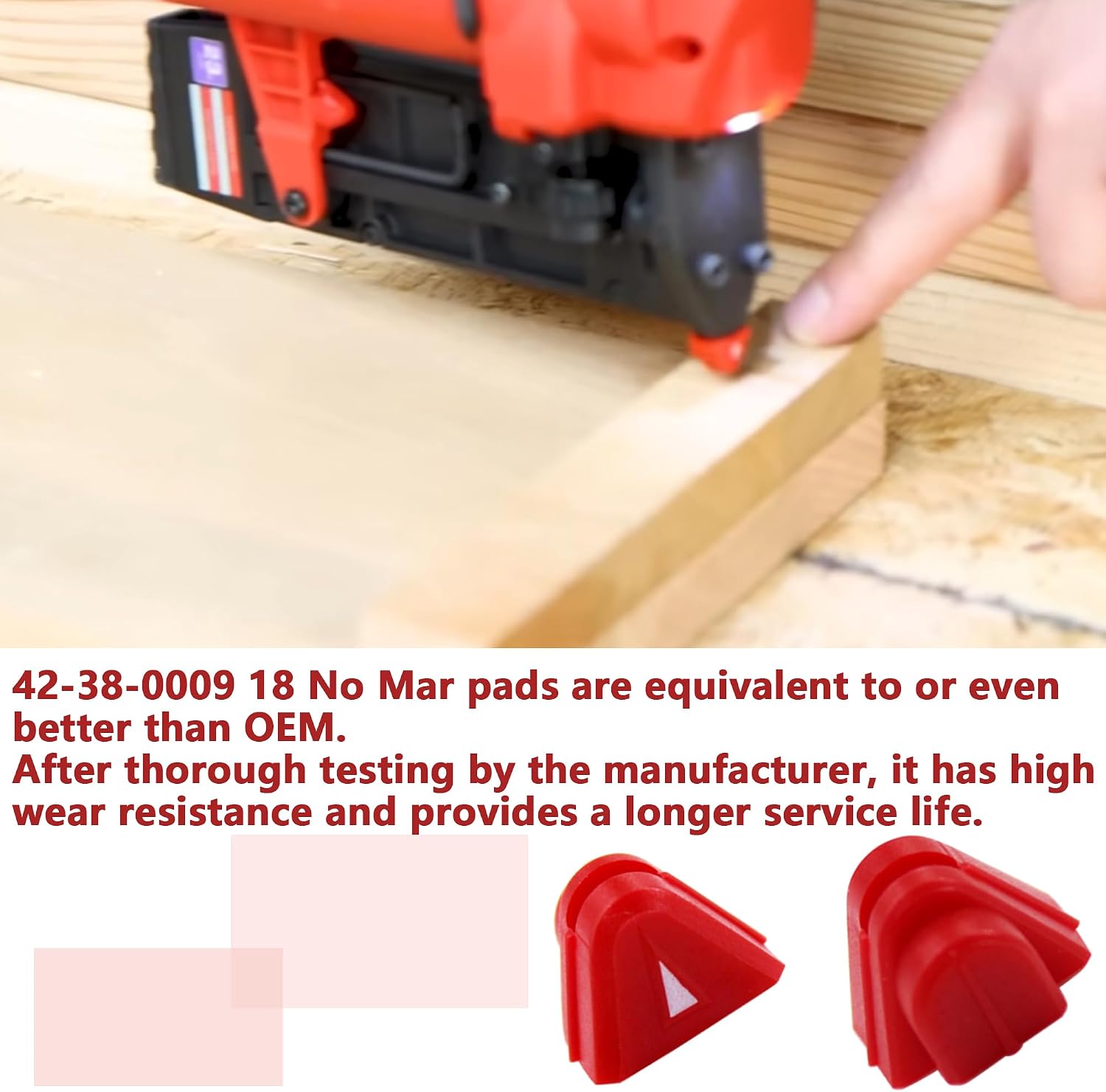 42-38-0009 No Mar Pad Nose cushion no mar tip (set of 8) | Fit Milwauke PIN Nailer 2540-20 And Milwauke 23 Gauge Compact Cordless Pin Nailer