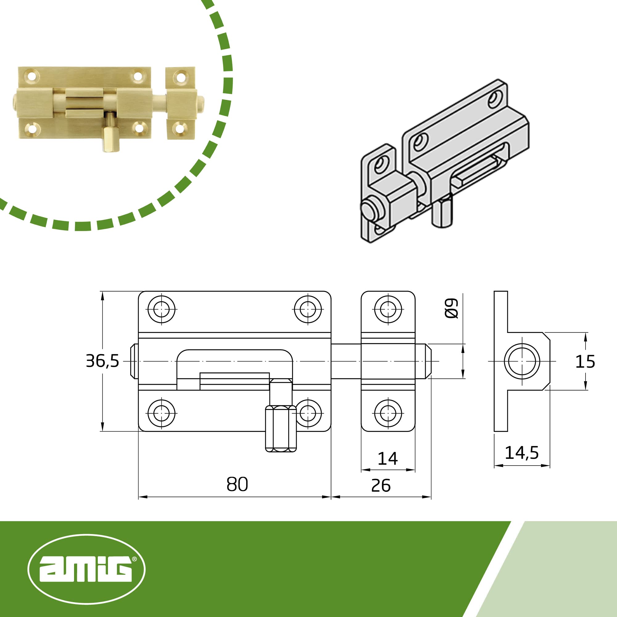 Amig - Overlap Pin for Doors Mod.700, Multicoloured, 80 x 37 mm - Image 3