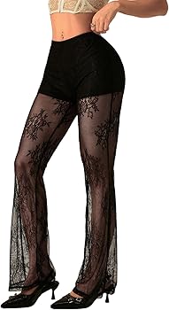 GORGLITTER Damen Palazzohose Mit Schlitz - Elegante Clubwear & Festival Hose
