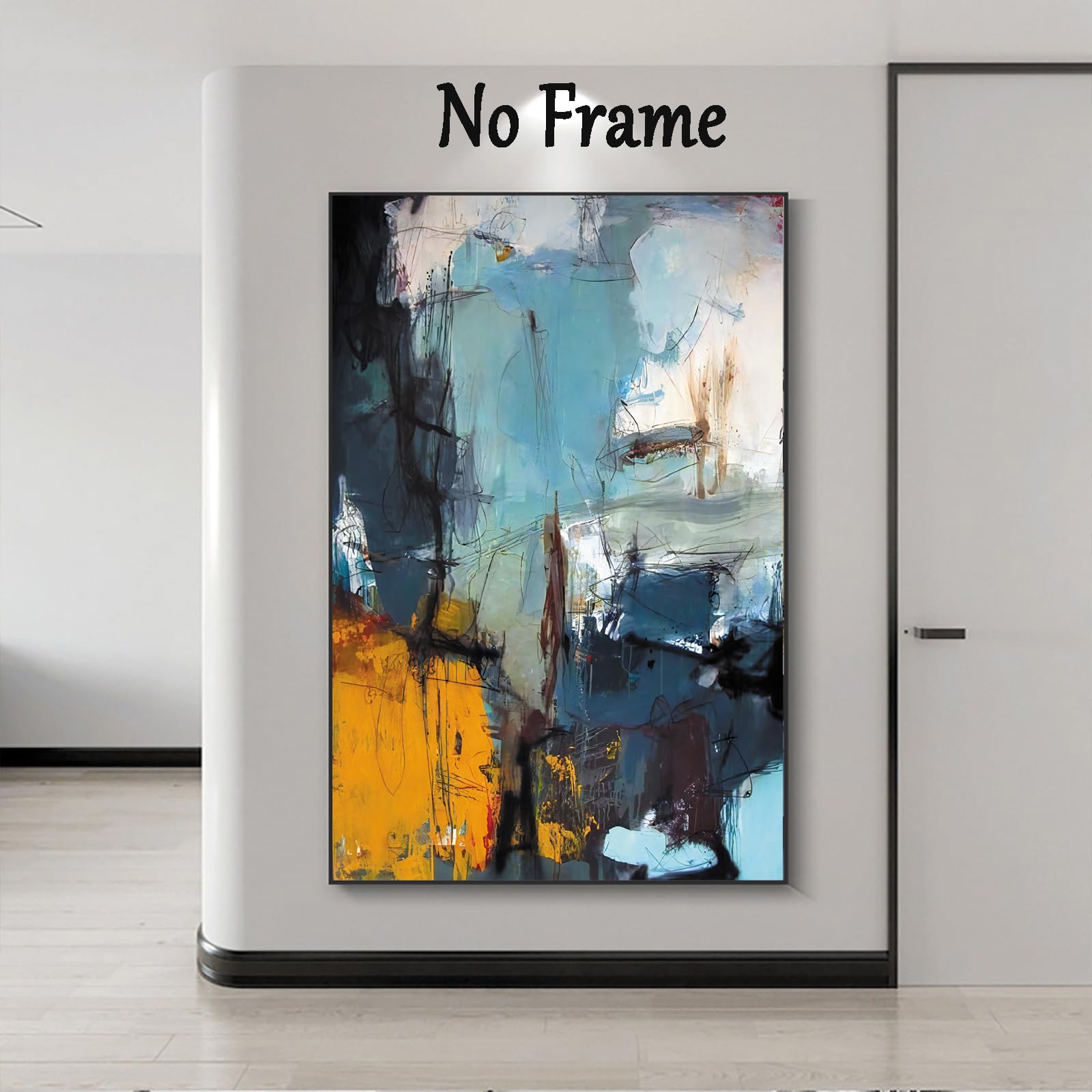 Amazon.com: Blue Orange Abstract Wall Art Modern Painting