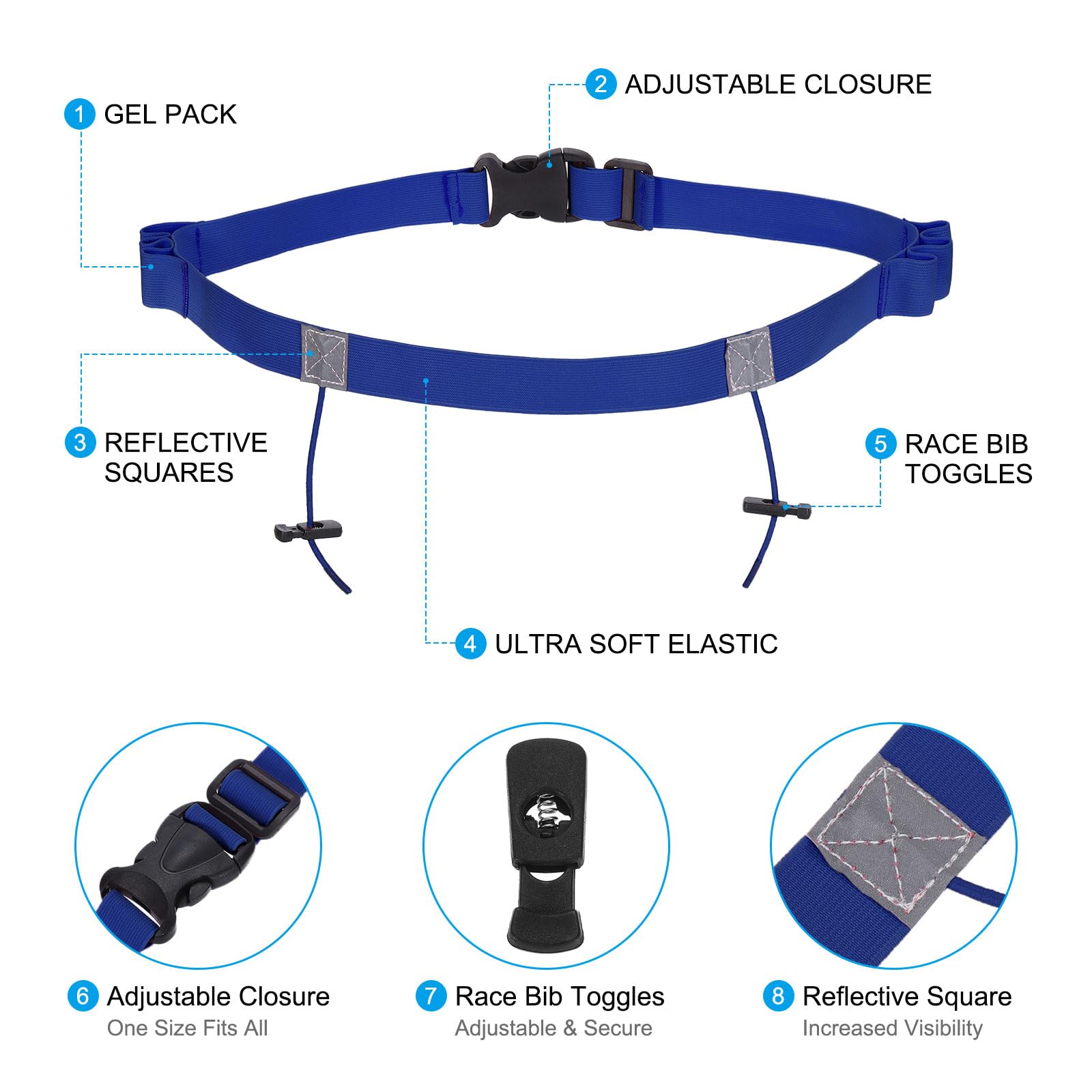 PATIKIL Elastic Triathlon Running Belt - Image 4