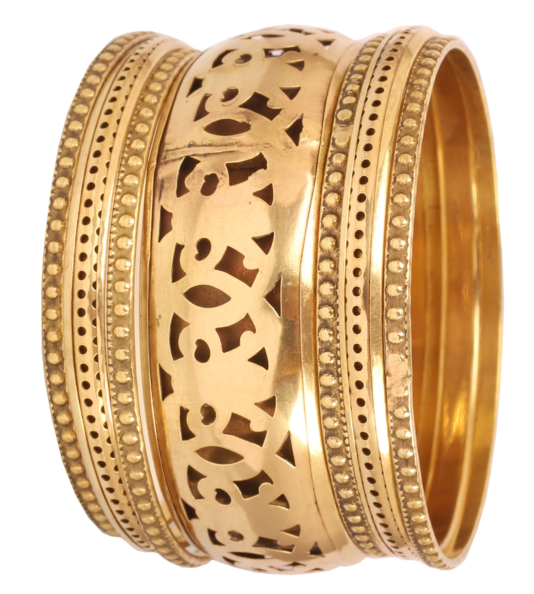 Touchstone Braccialetto indiano Bollywood tagliato a mano in legno