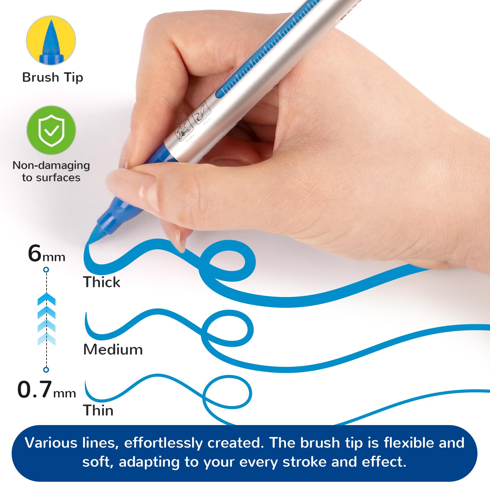 HOTU Pennarelli acrilici 36 colori per vetro, carta, tessuto, legno e libri da colorare - Pennarelli a grande capacità (6,6 g ciascuno) - Kit di forniture per arte e fai da te - Ottima idea regalo