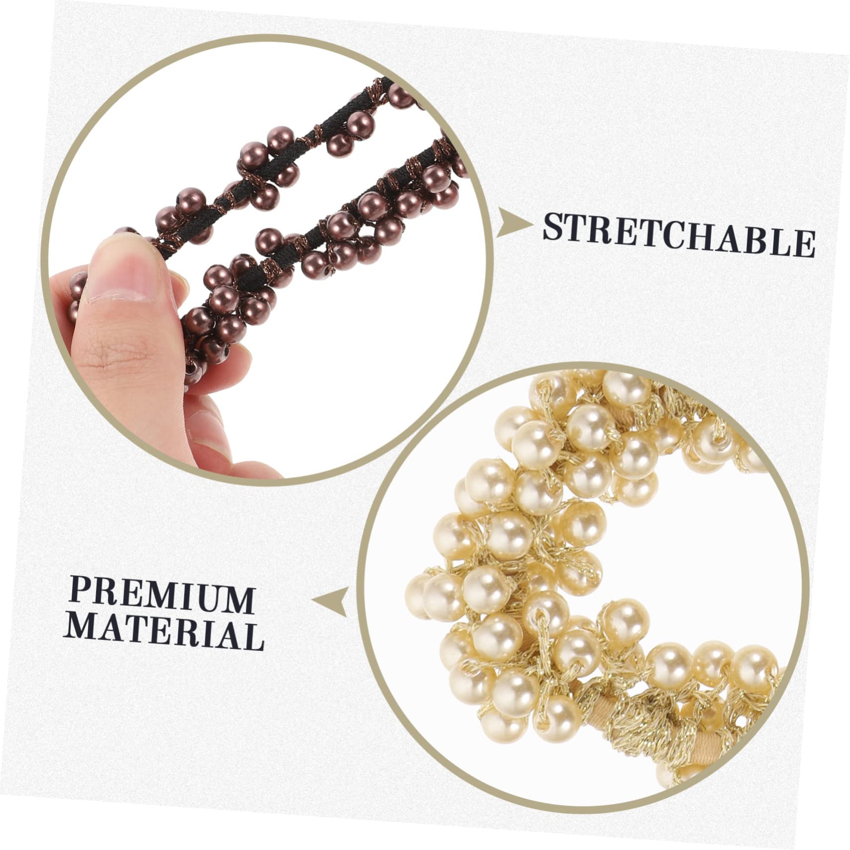 FRCOLOR 5 Juegos De Bandas Elásticas Para El Cabello Con Cuentas Coleteros Accesorios De Moda Para El Cabello Para Mujeres 3 Piezas X 5